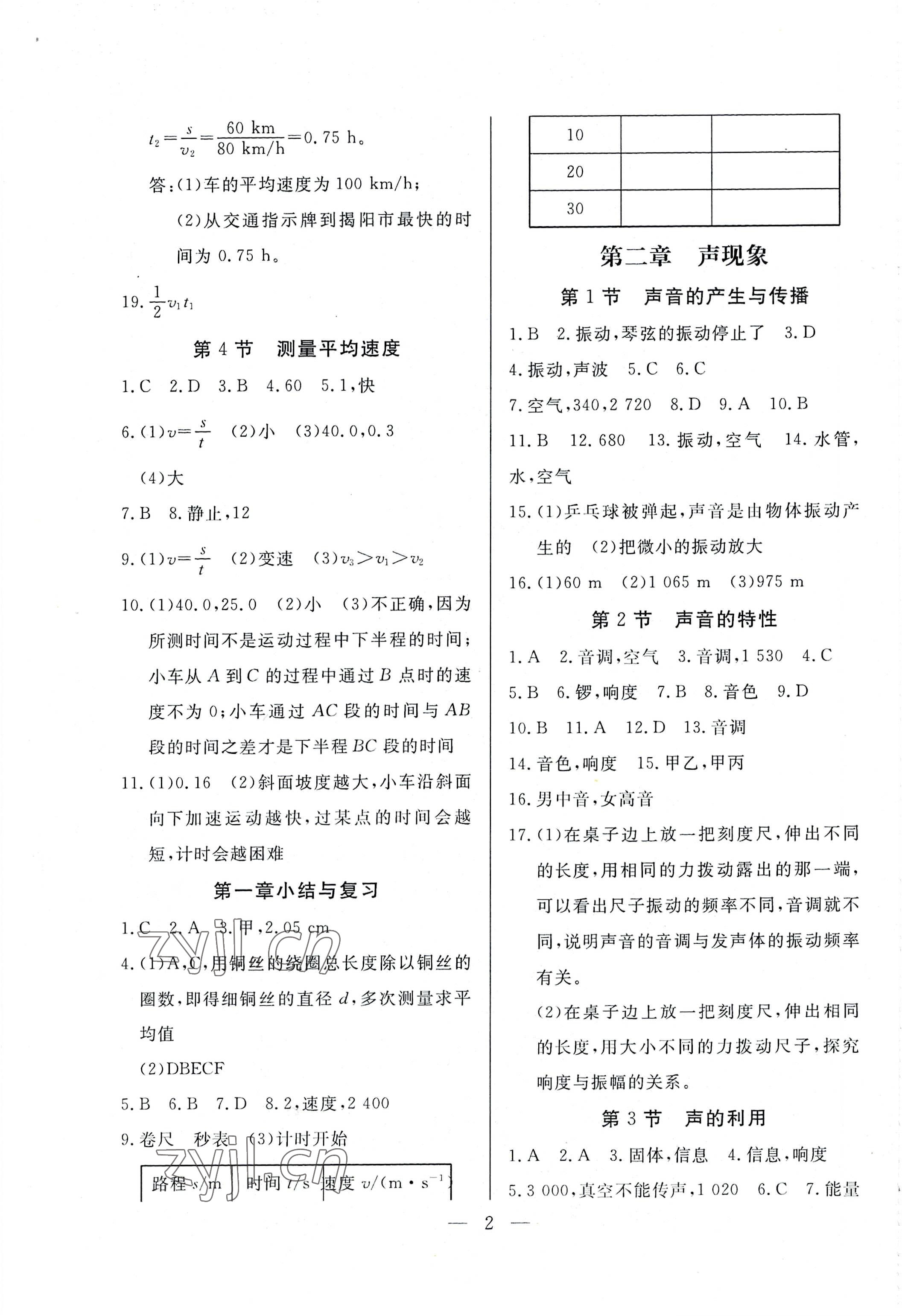 2022年优课步步通八年级物理上册人教版河北专用 第2页