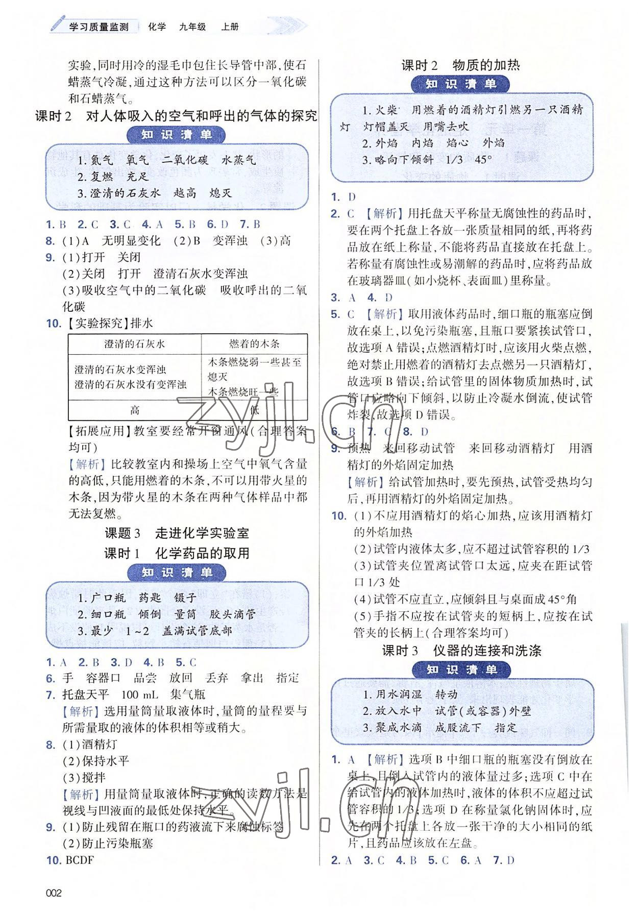 2022年学习质量监测九年级化学上册人教版 第2页