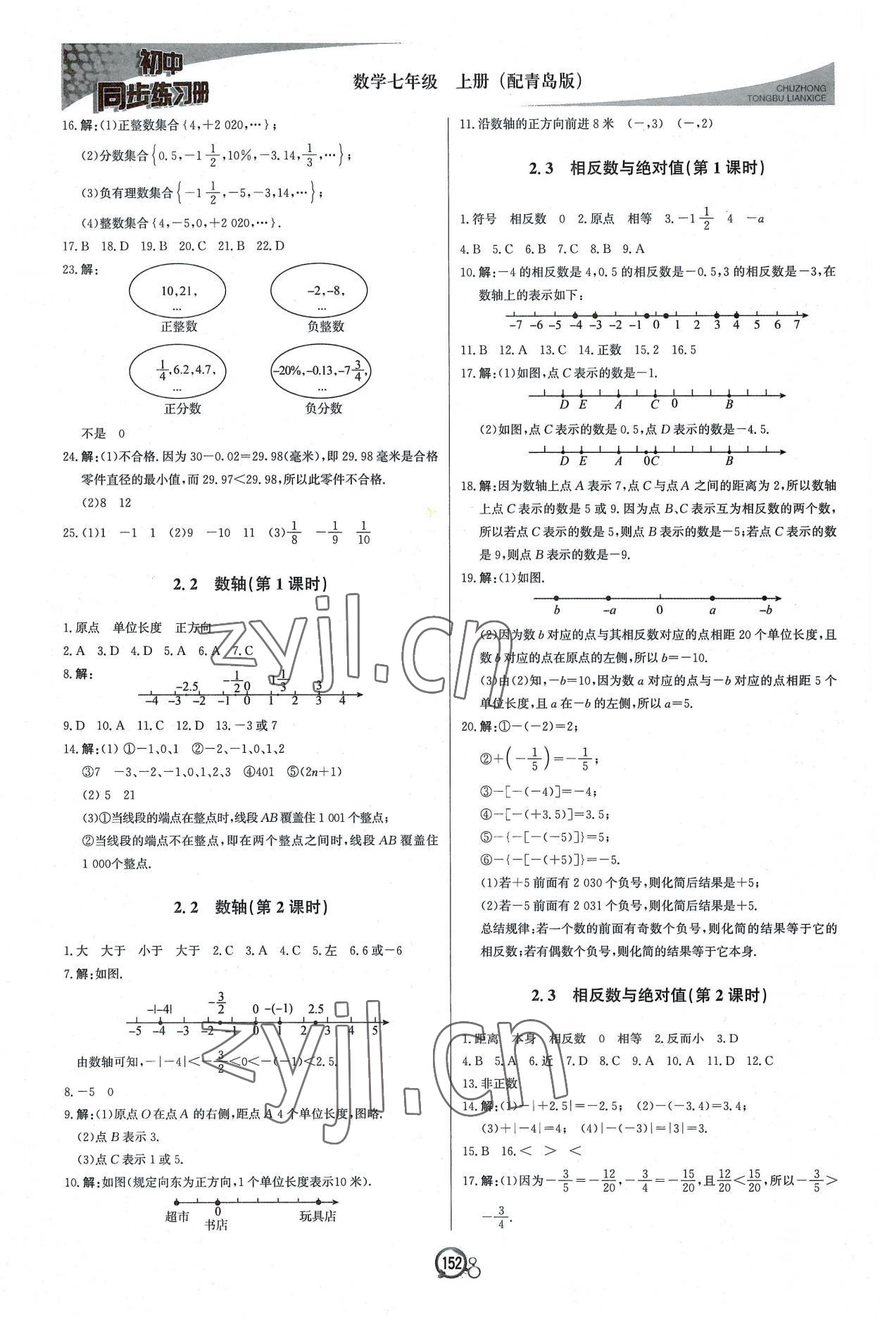 2022年初中同步練習(xí)冊七年級數(shù)學(xué)上冊青島版北京教育出版社 第4頁