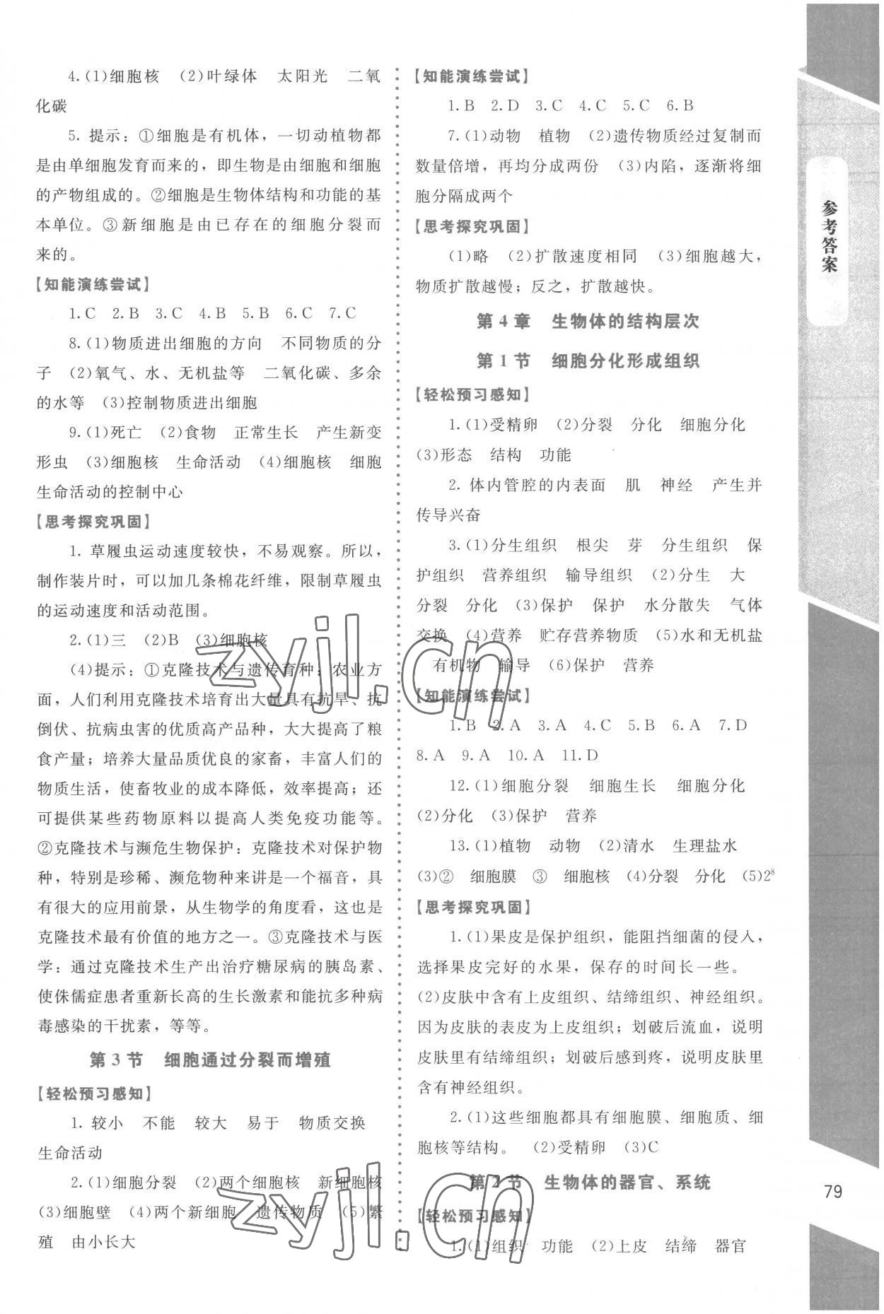 2022年課內(nèi)課外直通車七年級生物上冊北師大版福建專版 第3頁