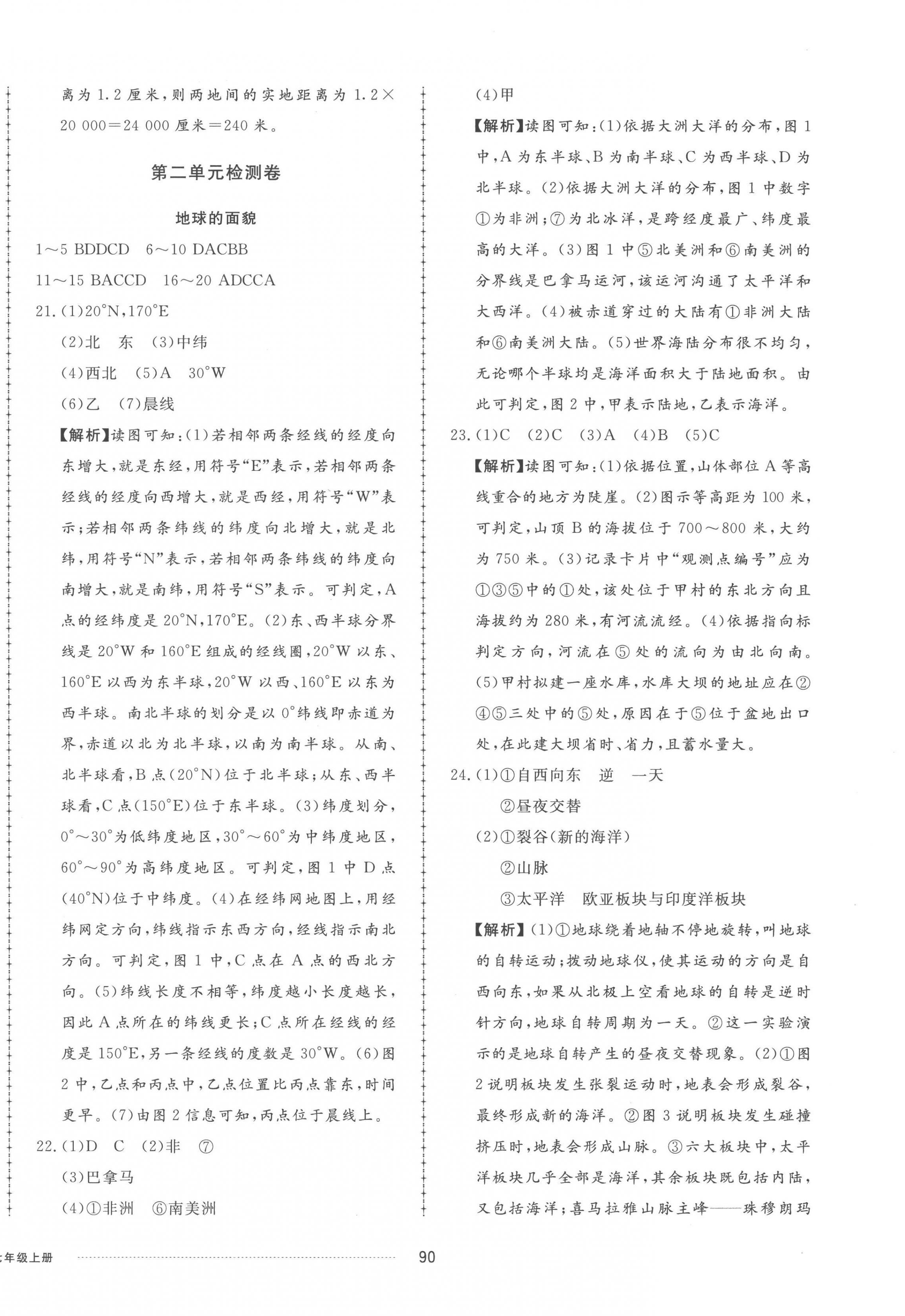 2022年同步練習(xí)冊(cè)配套單元檢測(cè)卷七年級(jí)地理上冊(cè)湘教版 參考答案第2頁(yè)