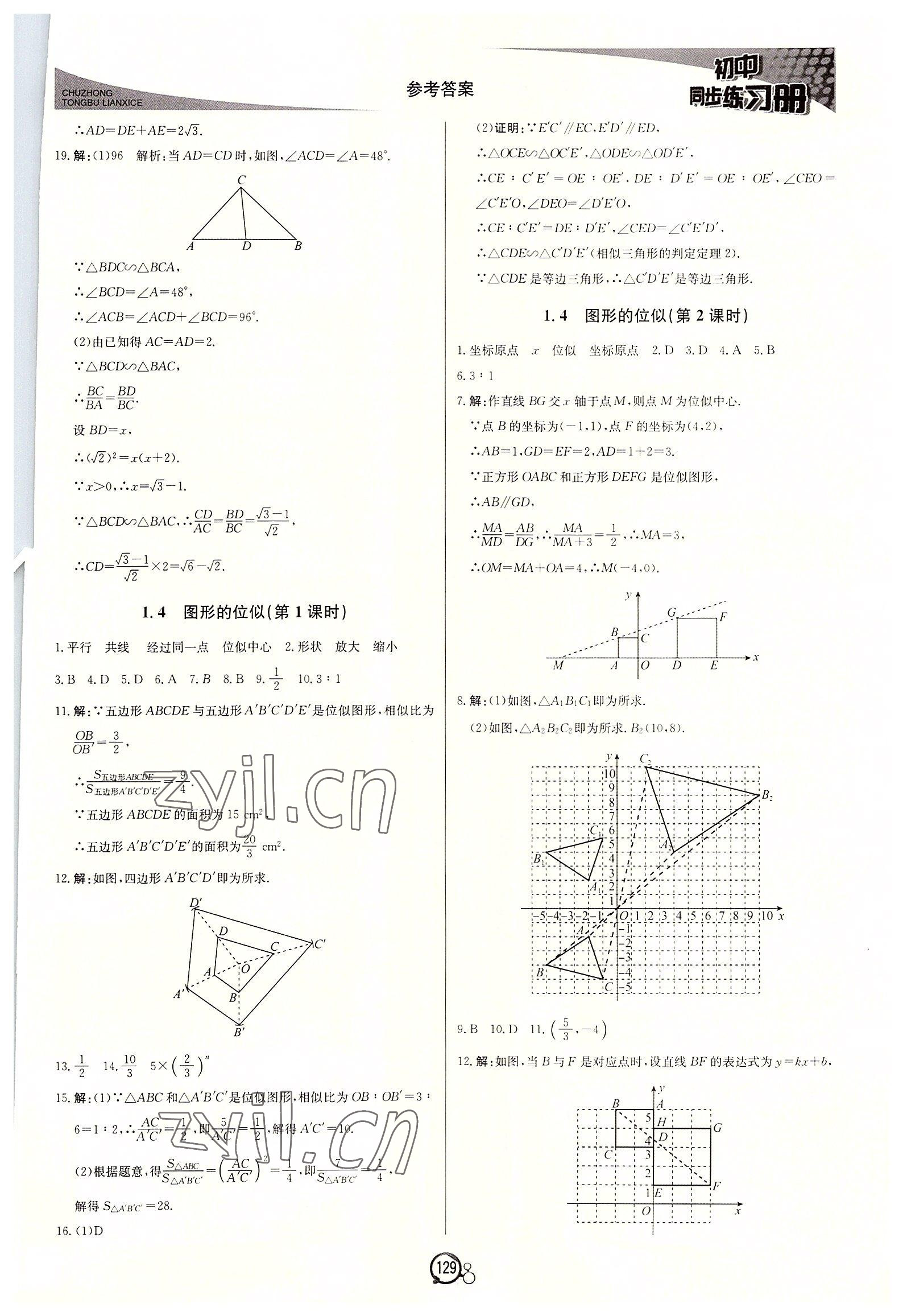 2022年初中同步练习册九年级数学上册青岛版北京教育出版社 第5页