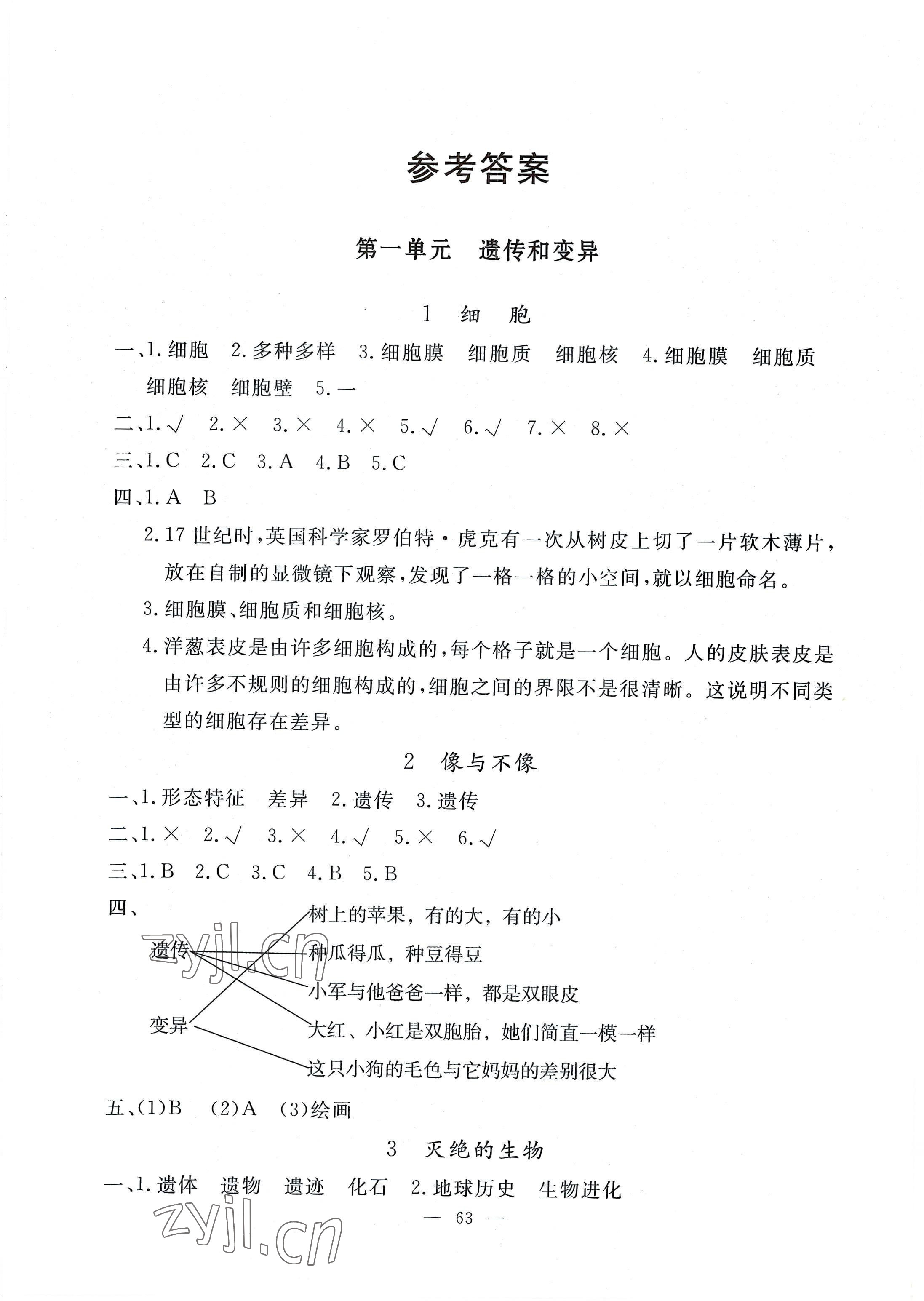 2022年同步練習(xí)冊(cè)山東科學(xué)技術(shù)出版社六年級(jí)科學(xué)上冊(cè)青島版 第1頁(yè)