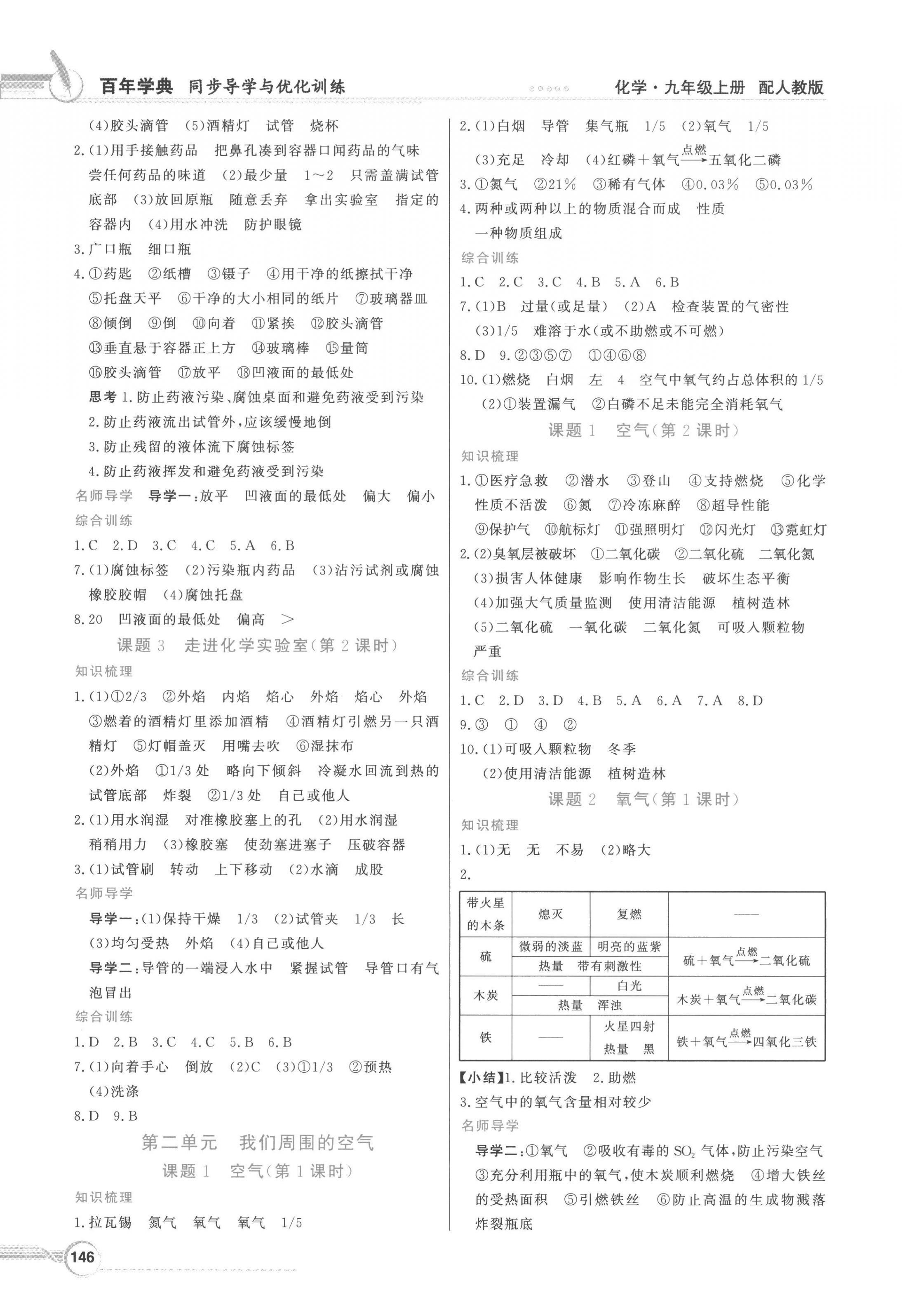 2022年同步导学与优化训练九年级化学上册人教版 第2页