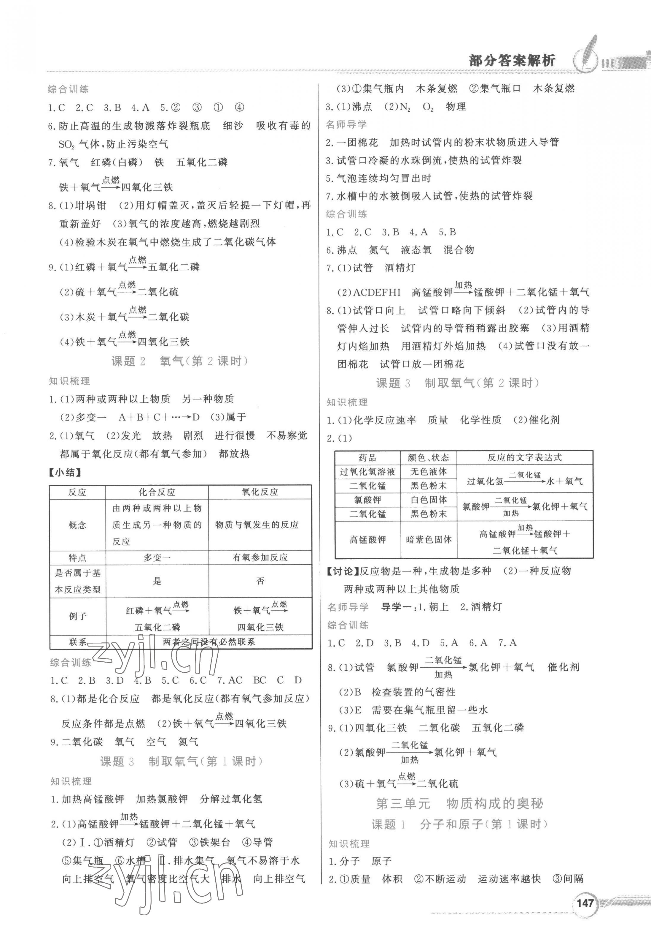 2022年同步導(dǎo)學(xué)與優(yōu)化訓(xùn)練九年級化學(xué)上冊人教版 第3頁