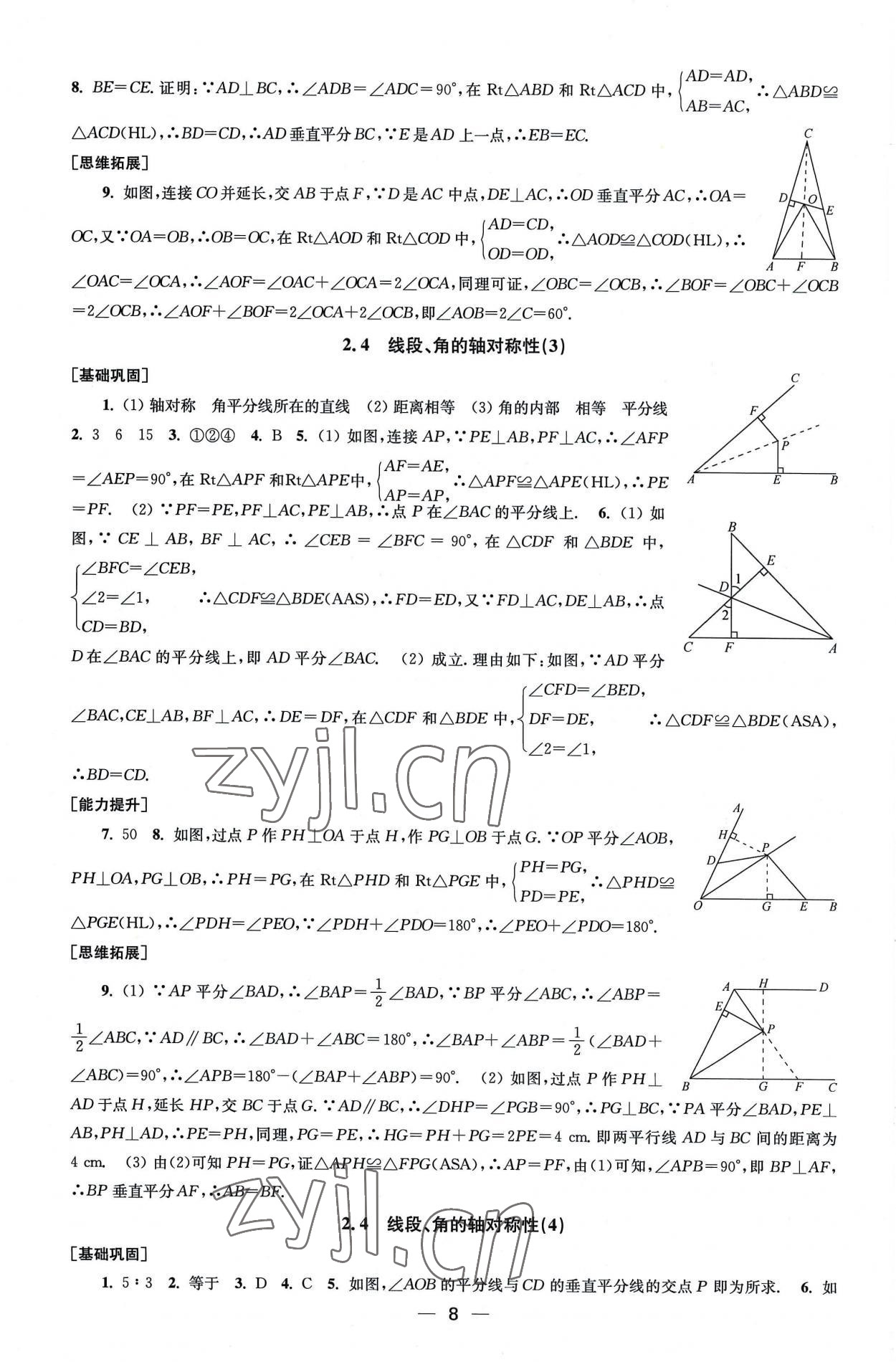 2022年創(chuàng)新課時作業(yè)八年級數(shù)學上冊蘇科版 第8頁