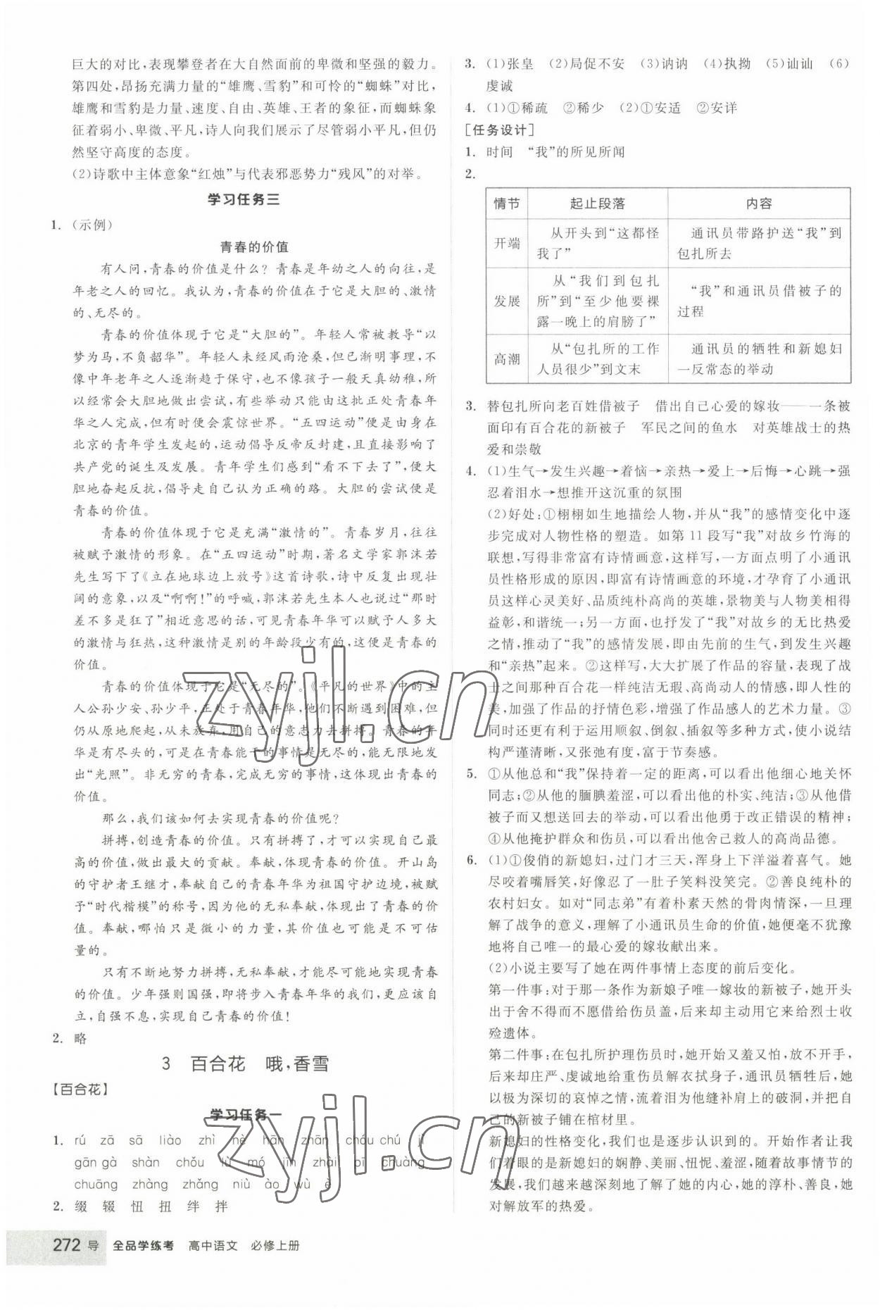 2022年全品学练考高一语文上册人教版 第4页