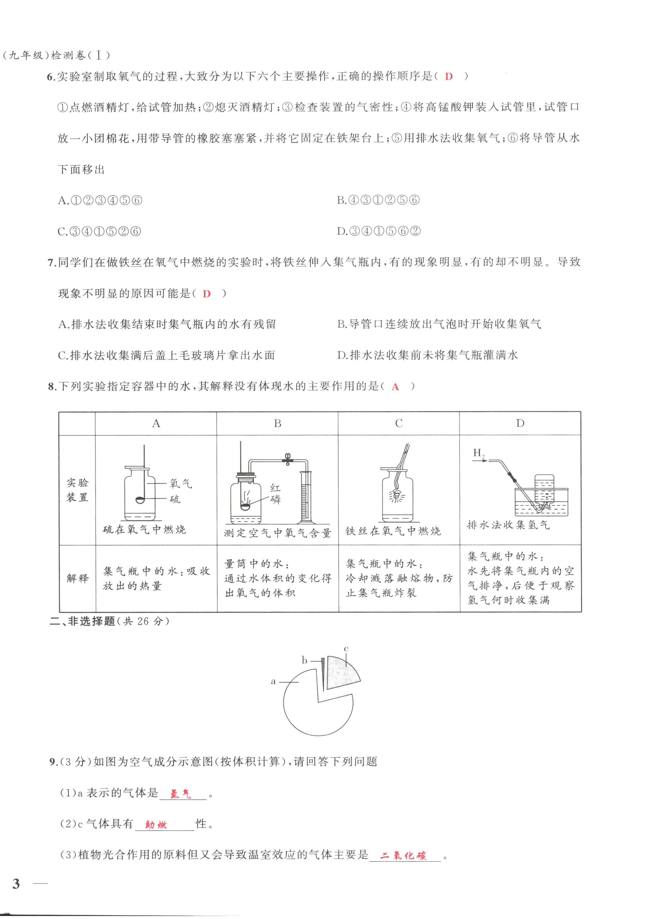 2022年新视角教辅系列丛书九年级化学上册人教版 第6页