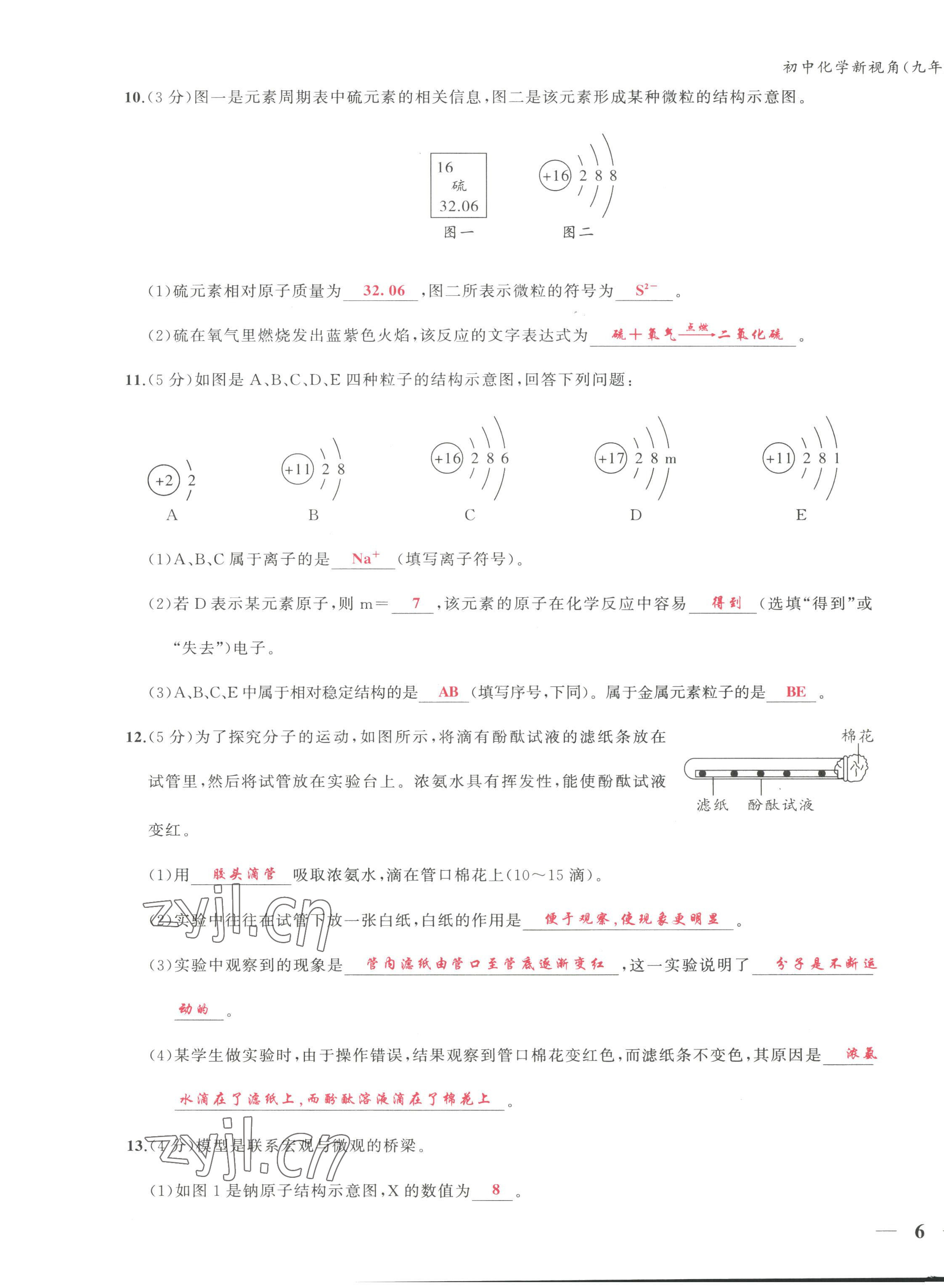 2022年新视角教辅系列丛书九年级化学上册人教版 第11页