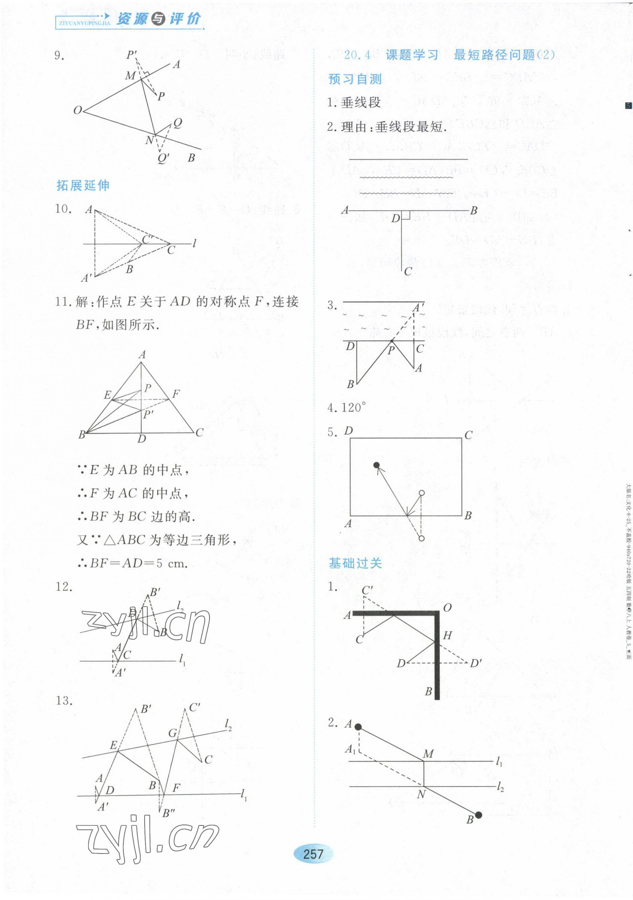 2022年资源与评价黑龙江教育出版社八年级数学上册人教版五四制 第11页