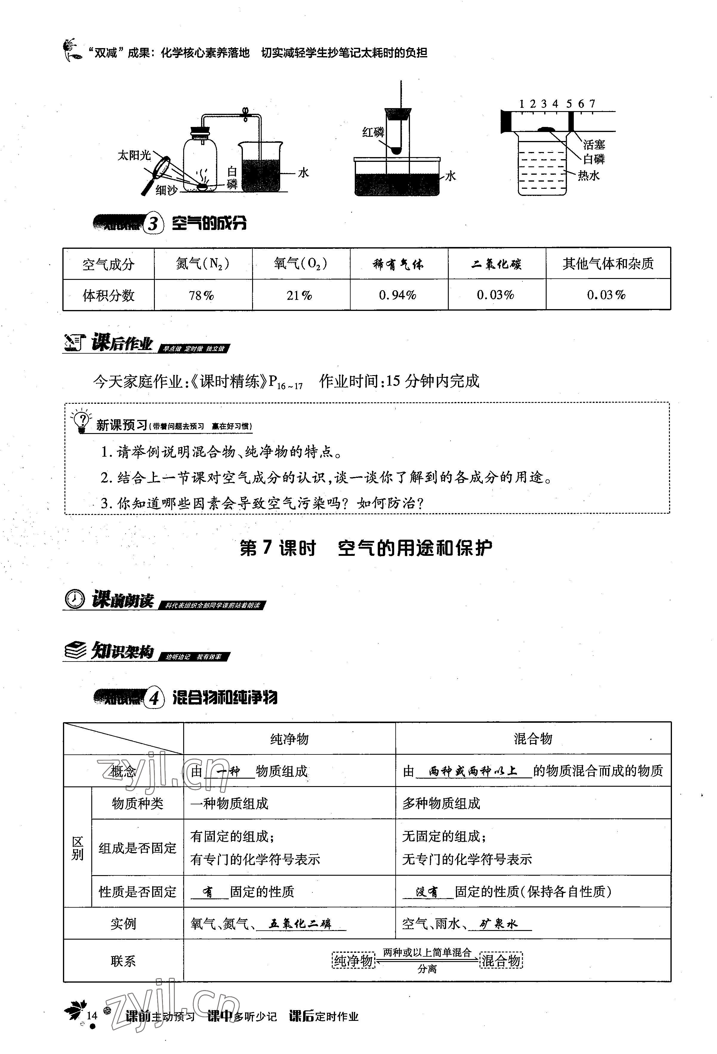 2022年課時(shí)精練九年級(jí)化學(xué)上冊(cè)人教版 參考答案第23頁(yè)