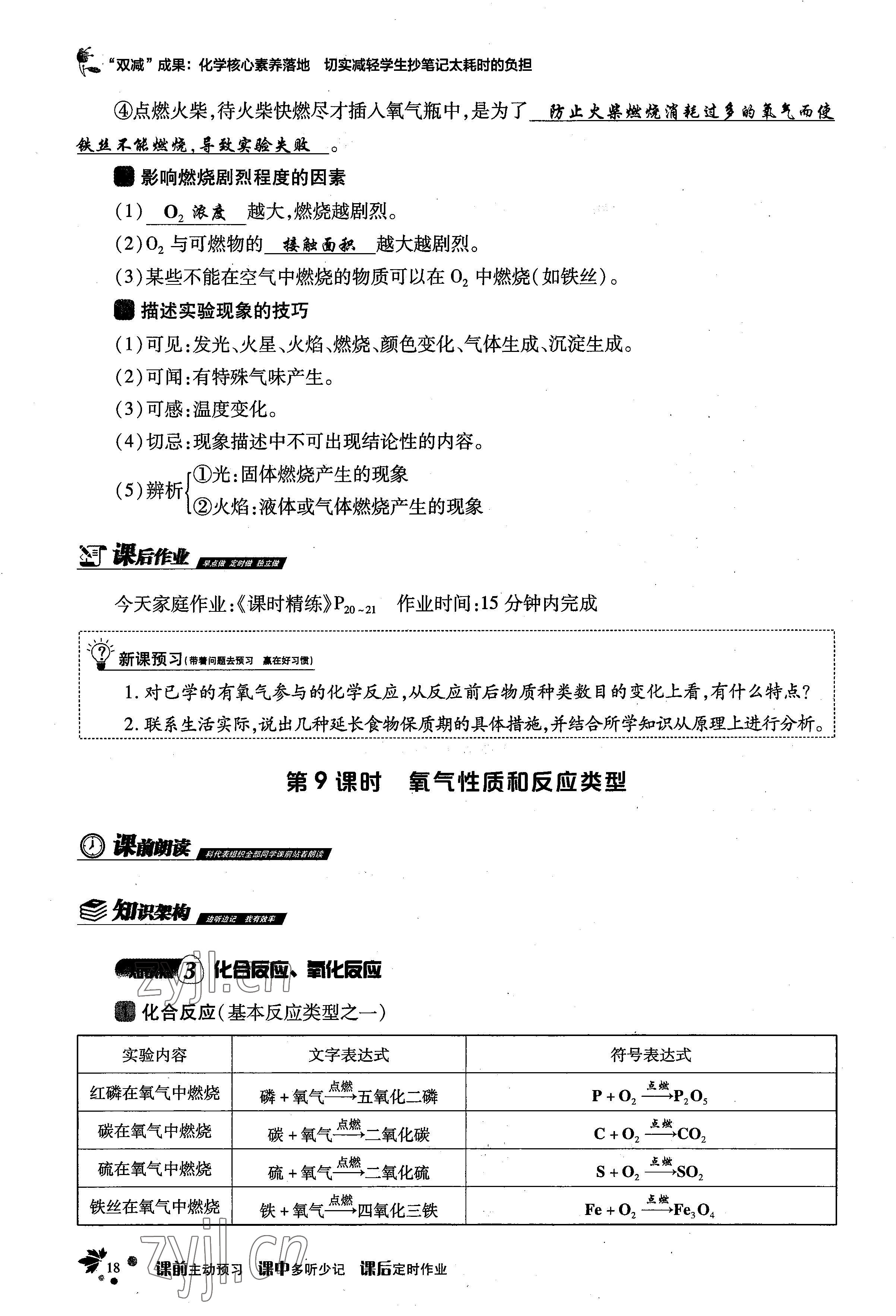 2022年課時(shí)精練九年級(jí)化學(xué)上冊(cè)人教版 參考答案第31頁(yè)