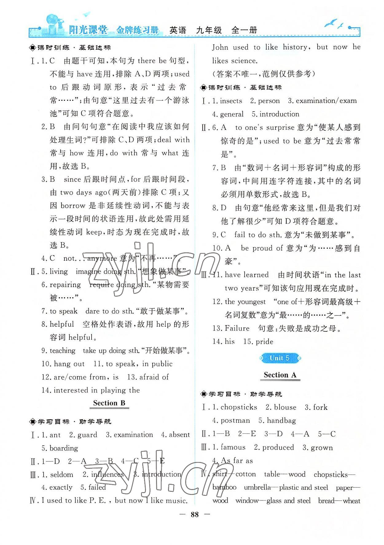 2022年陽光課堂金牌練習(xí)冊九年級英語全一冊人教版 第4頁