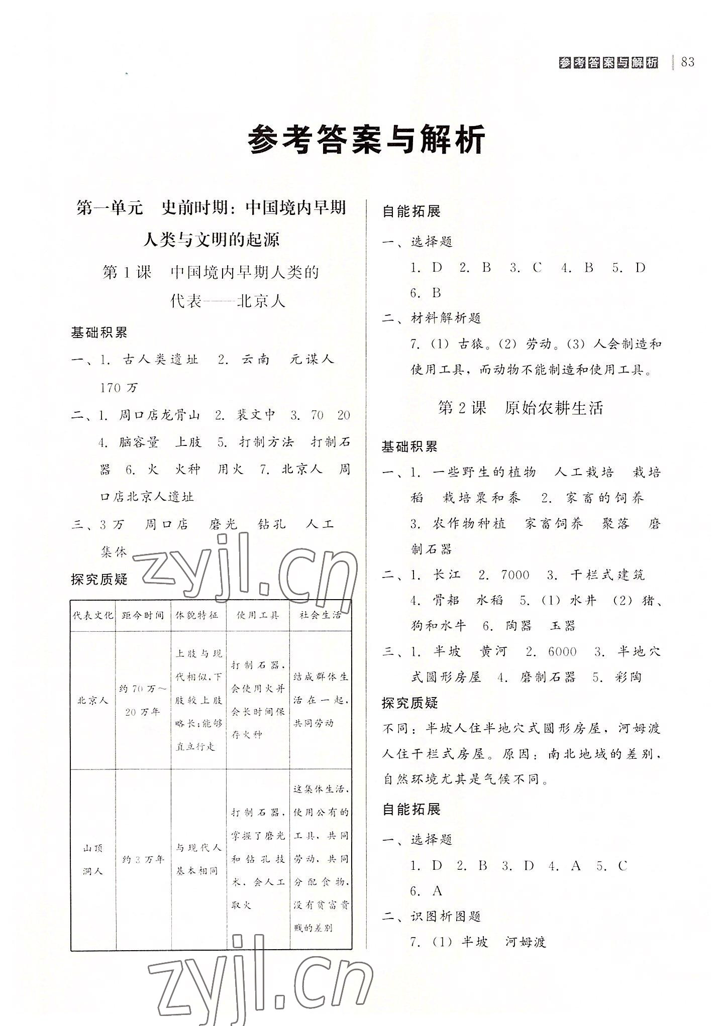 2022年自能导学七年级历史上册人教版 第1页