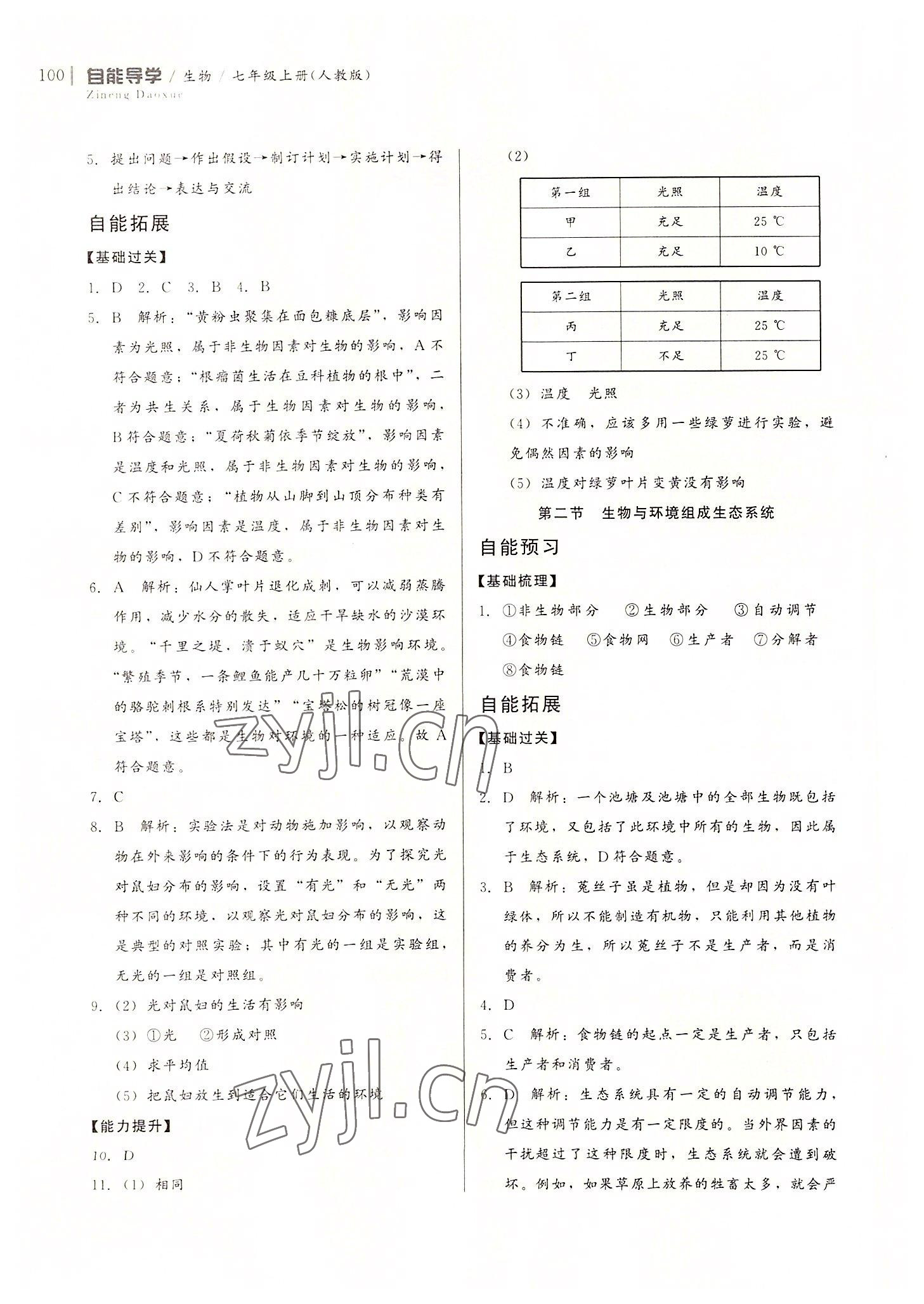 2022年自能导学七年级生物上册人教版 第2页