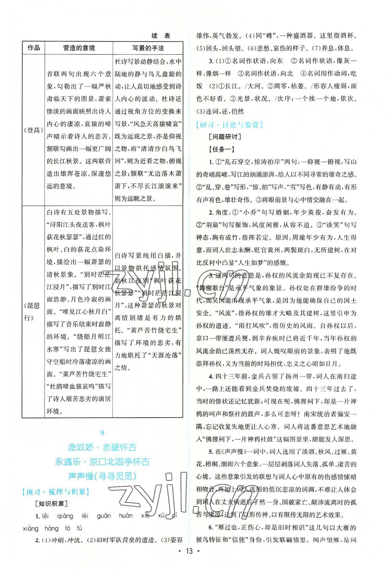 2022年高中同步測(cè)控優(yōu)化設(shè)計(jì)語(yǔ)文必修上冊(cè)增強(qiáng)版 參考答案第12頁(yè)