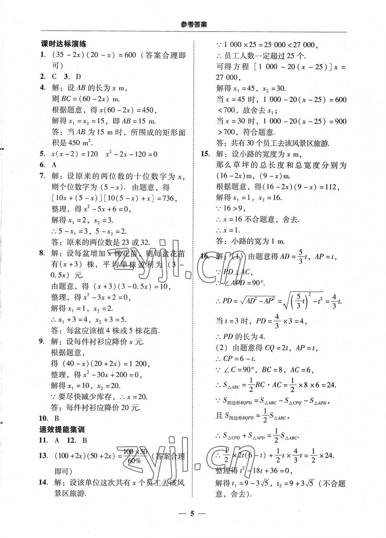 2022年南粤学典学考精练九年级数学全一册人教版 第5页