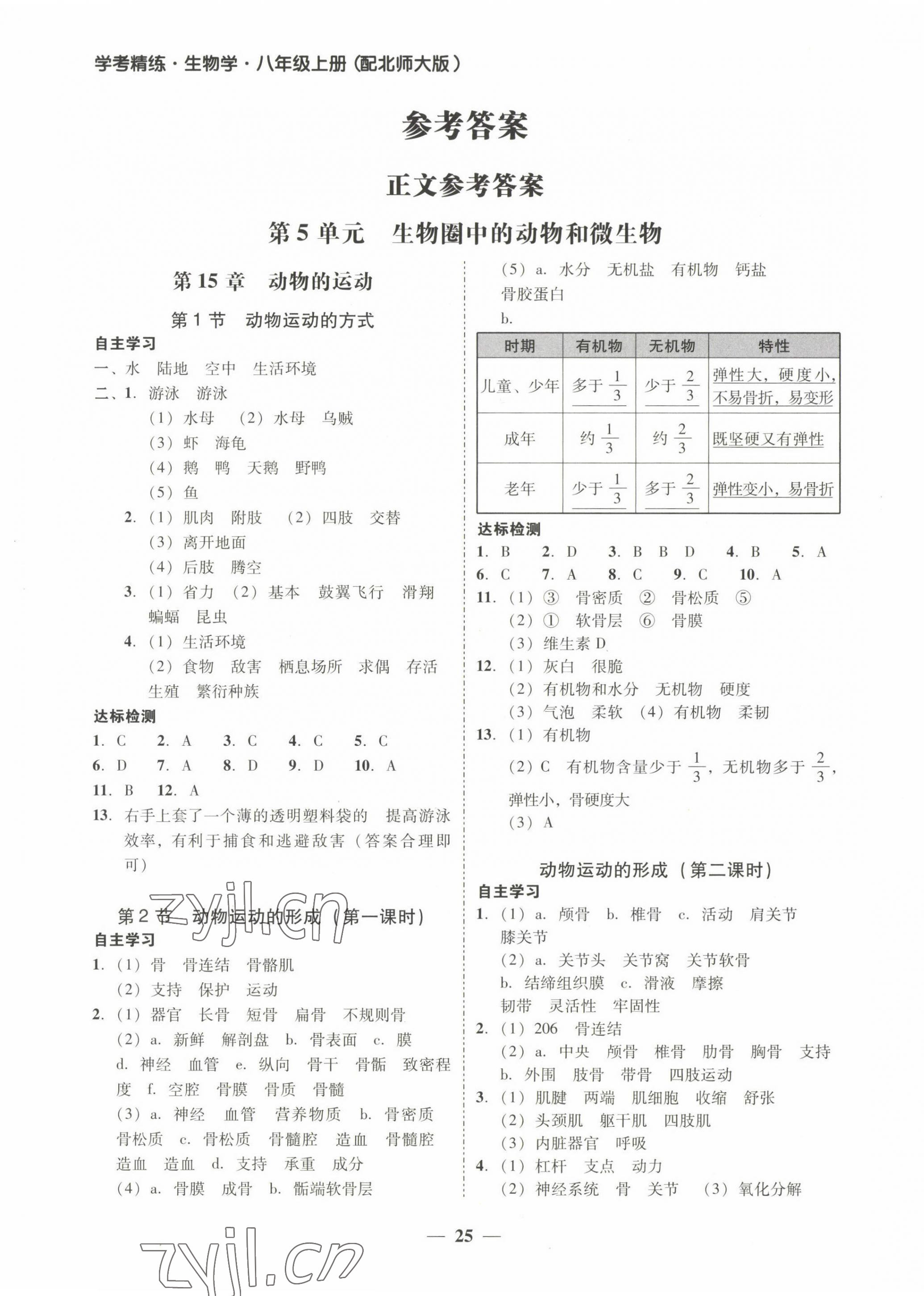 2022年南粤学典学考精练八年级生物上册北师大版 第1页