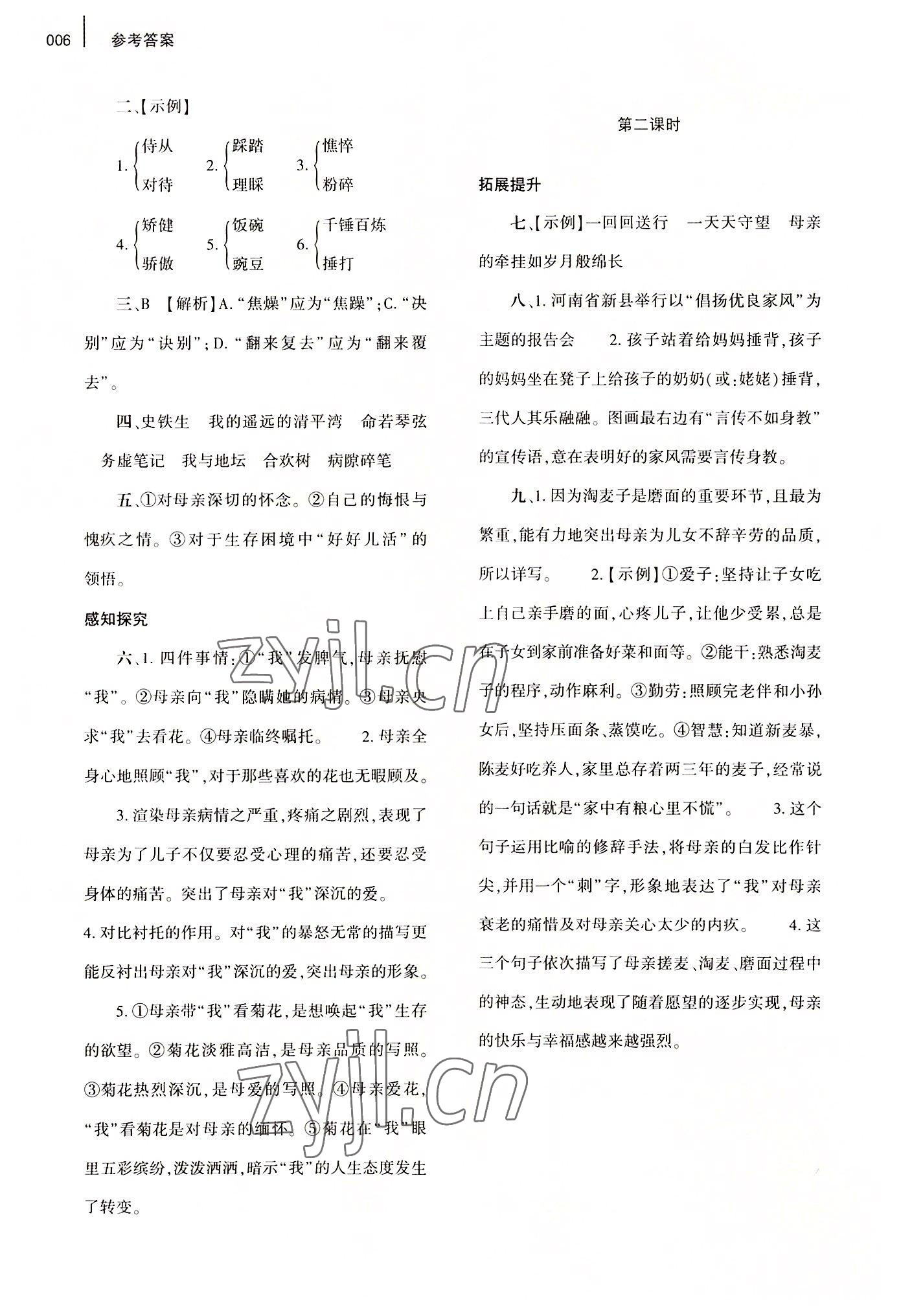 2022年基礎(chǔ)訓(xùn)練大象出版社七年級(jí)語(yǔ)文上冊(cè)人教版 第6頁(yè)