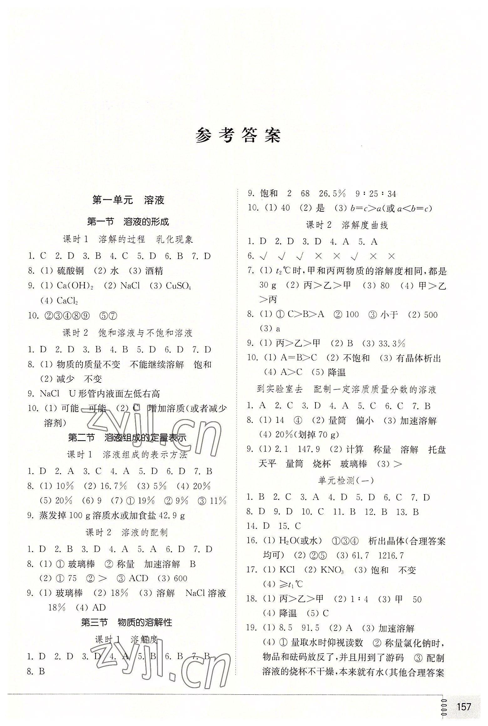 2022年同步練習(xí)冊(cè)山東教育出版社九年級(jí)化學(xué)全一冊(cè)魯教版54制 第1頁