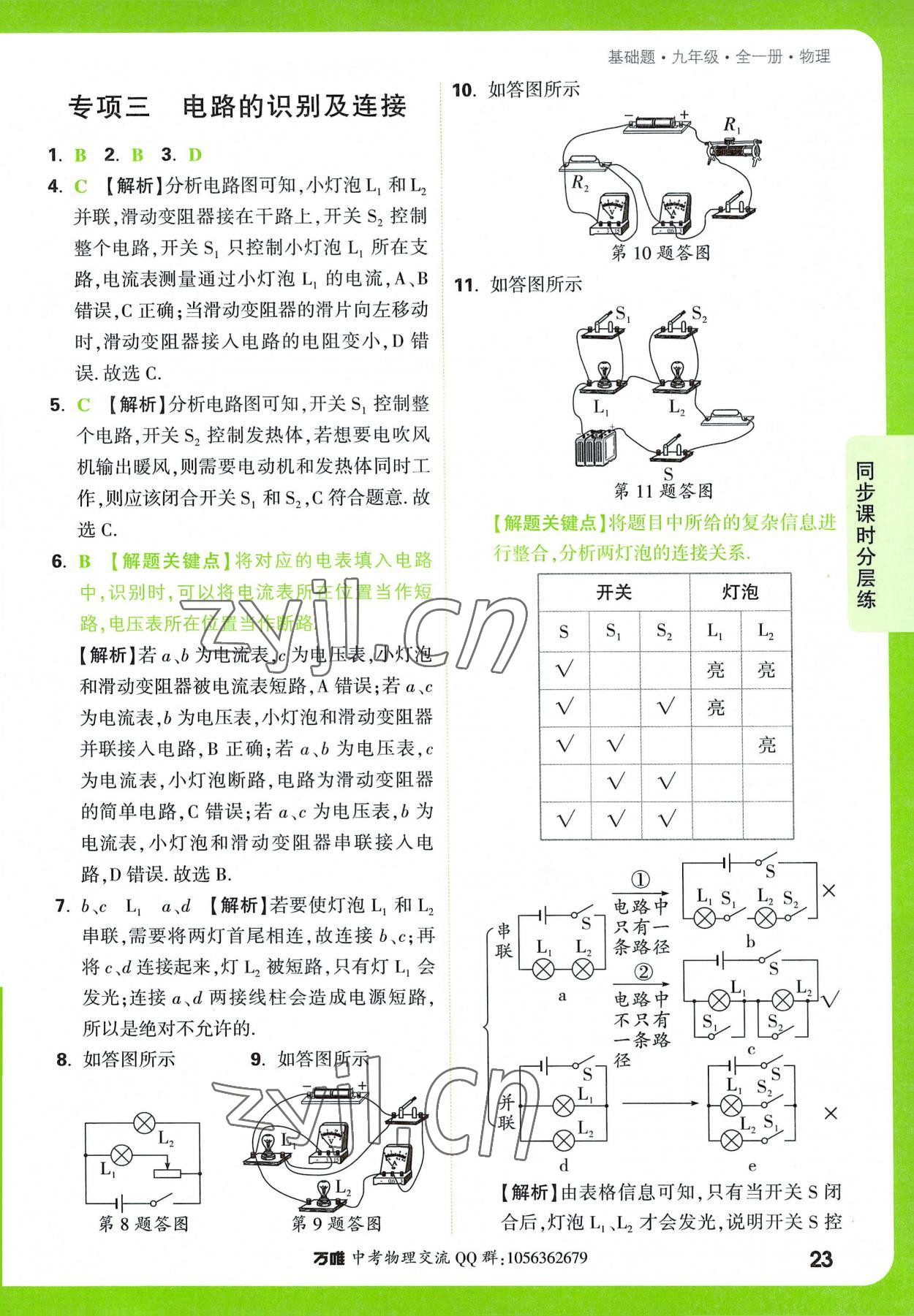 2022年萬唯中考基礎題九年級物理全一冊 參考答案第23頁