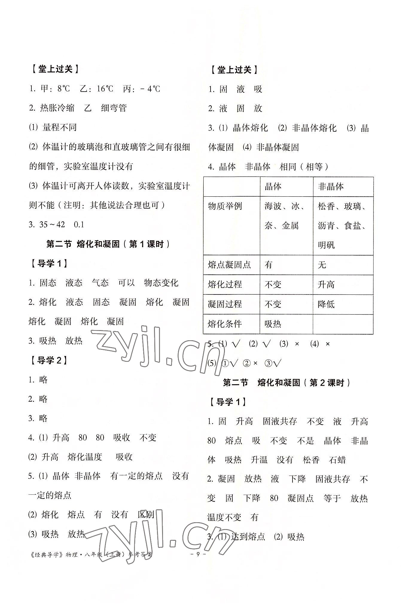 2022年經(jīng)典導(dǎo)學(xué)八年級(jí)物理上冊(cè)人教版 參考答案第9頁(yè)