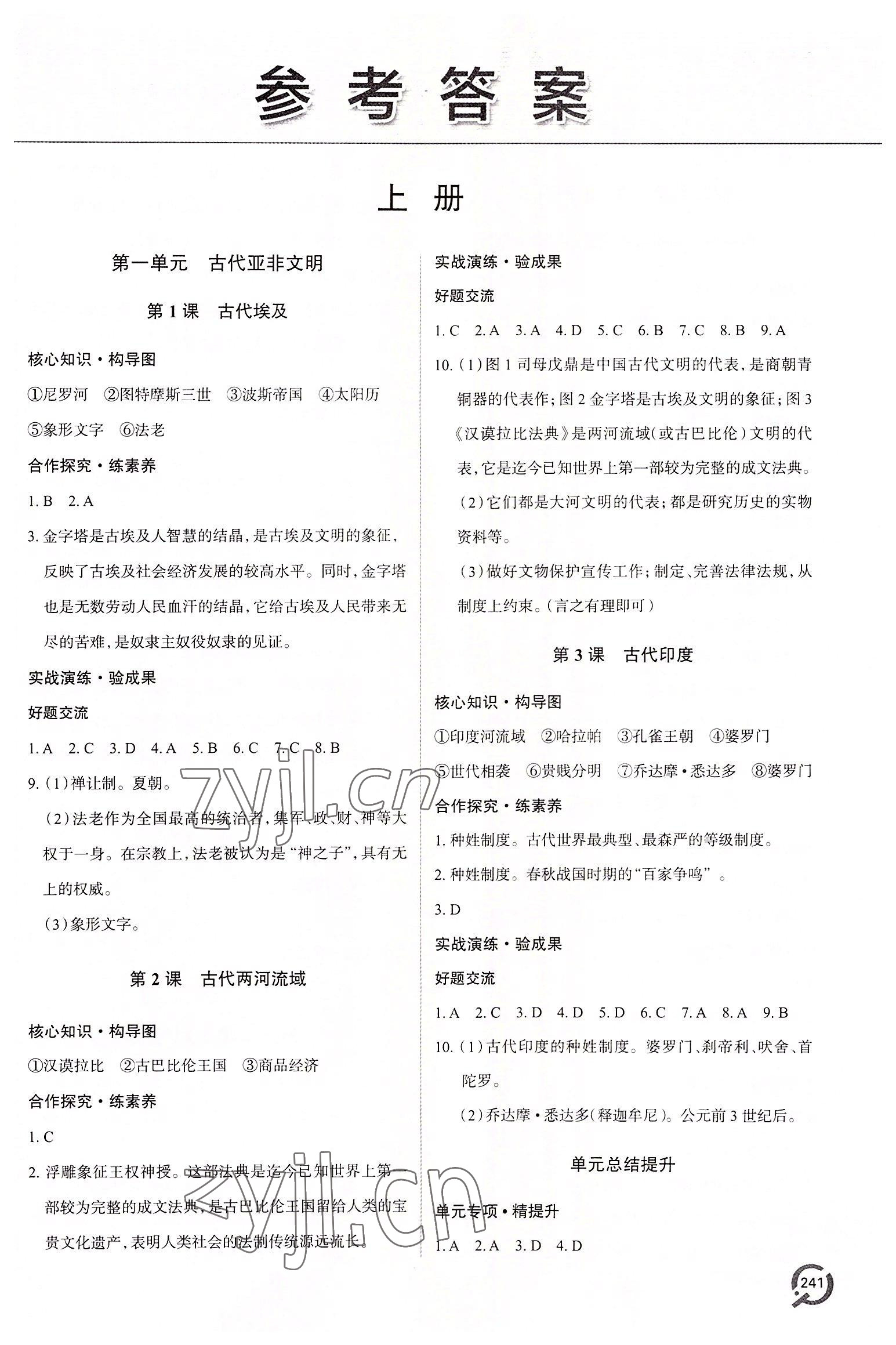 2022年新課堂學(xué)習(xí)與探究九年級歷史全一冊人教版 第1頁