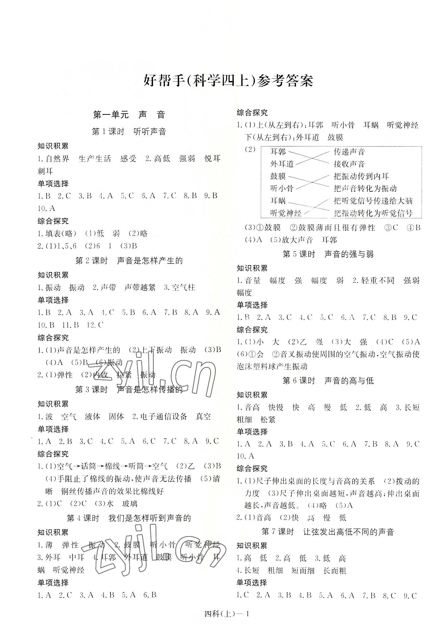 2022年小學(xué)學(xué)習(xí)好幫手四年級科學(xué)上冊教科版 第1頁