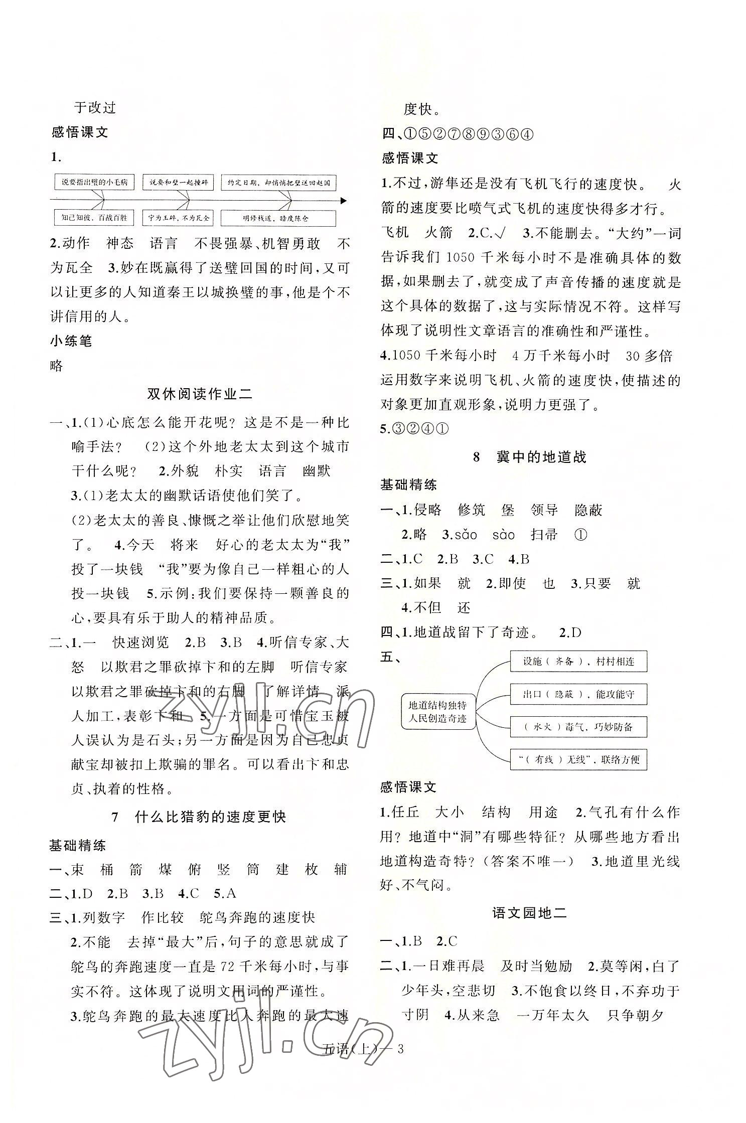 2022年小学学习好帮手五年级语文上册人教版 第3页