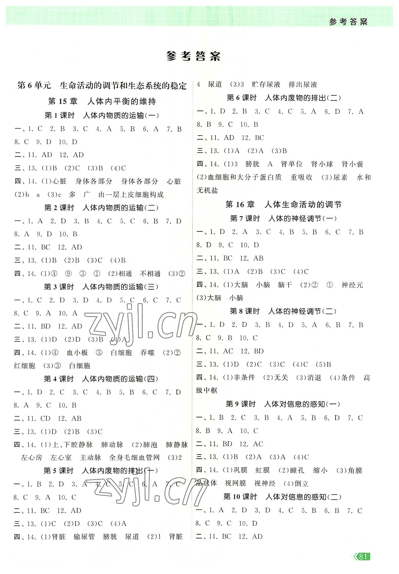 2022年課時(shí)提優(yōu)計(jì)劃作業(yè)本八年級(jí)生物上冊(cè)蘇科版 第1頁(yè)