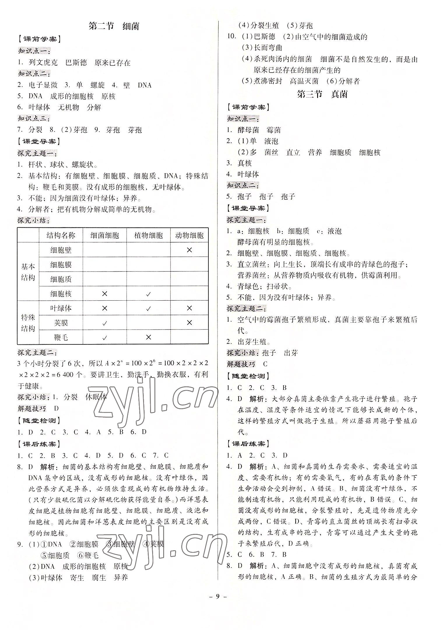 2022年金牌導(dǎo)學(xué)案八年級(jí)生物全一冊(cè)人教版 第9頁(yè)