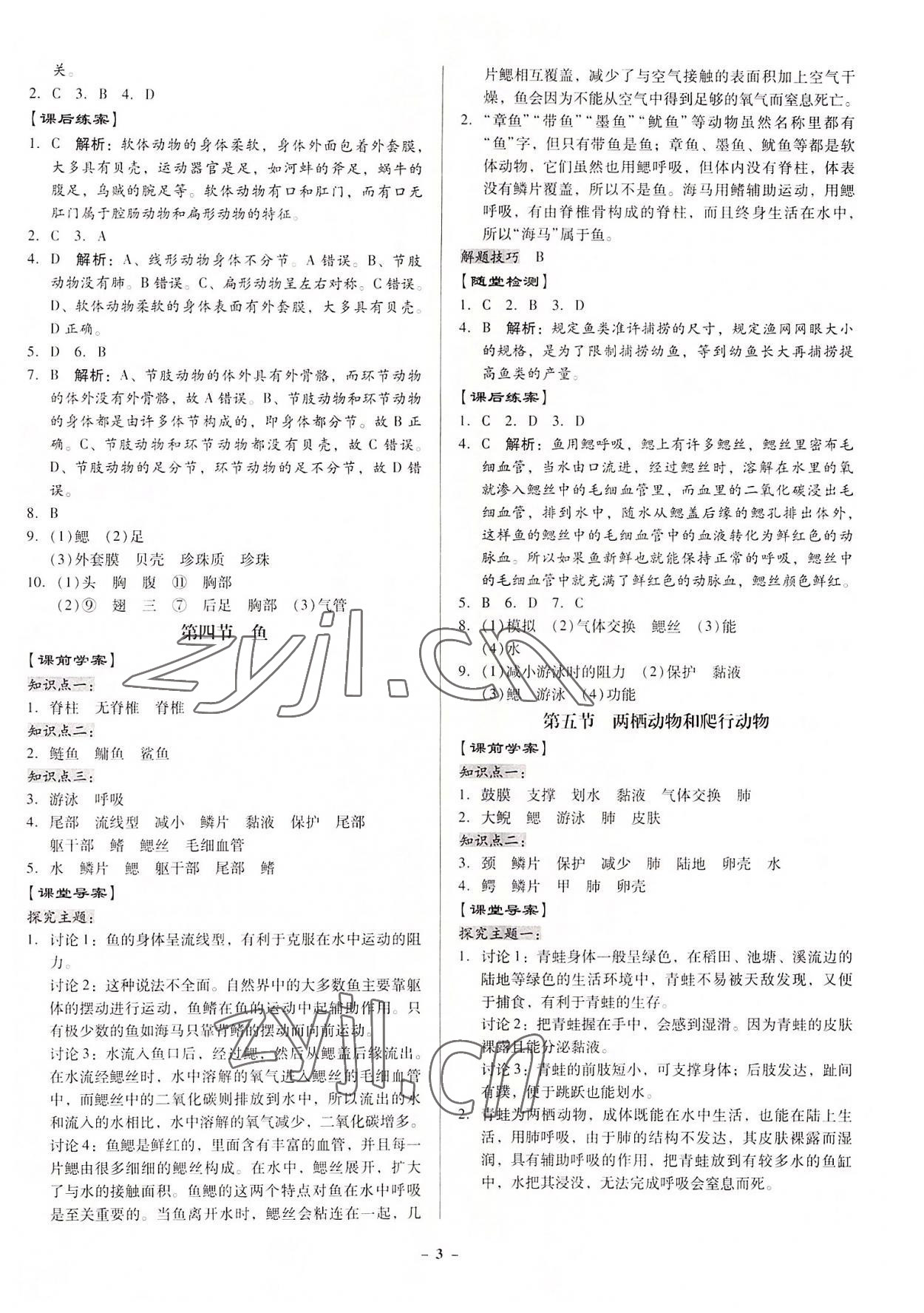 2022年金牌導(dǎo)學(xué)案八年級(jí)生物全一冊(cè)人教版 第3頁(yè)