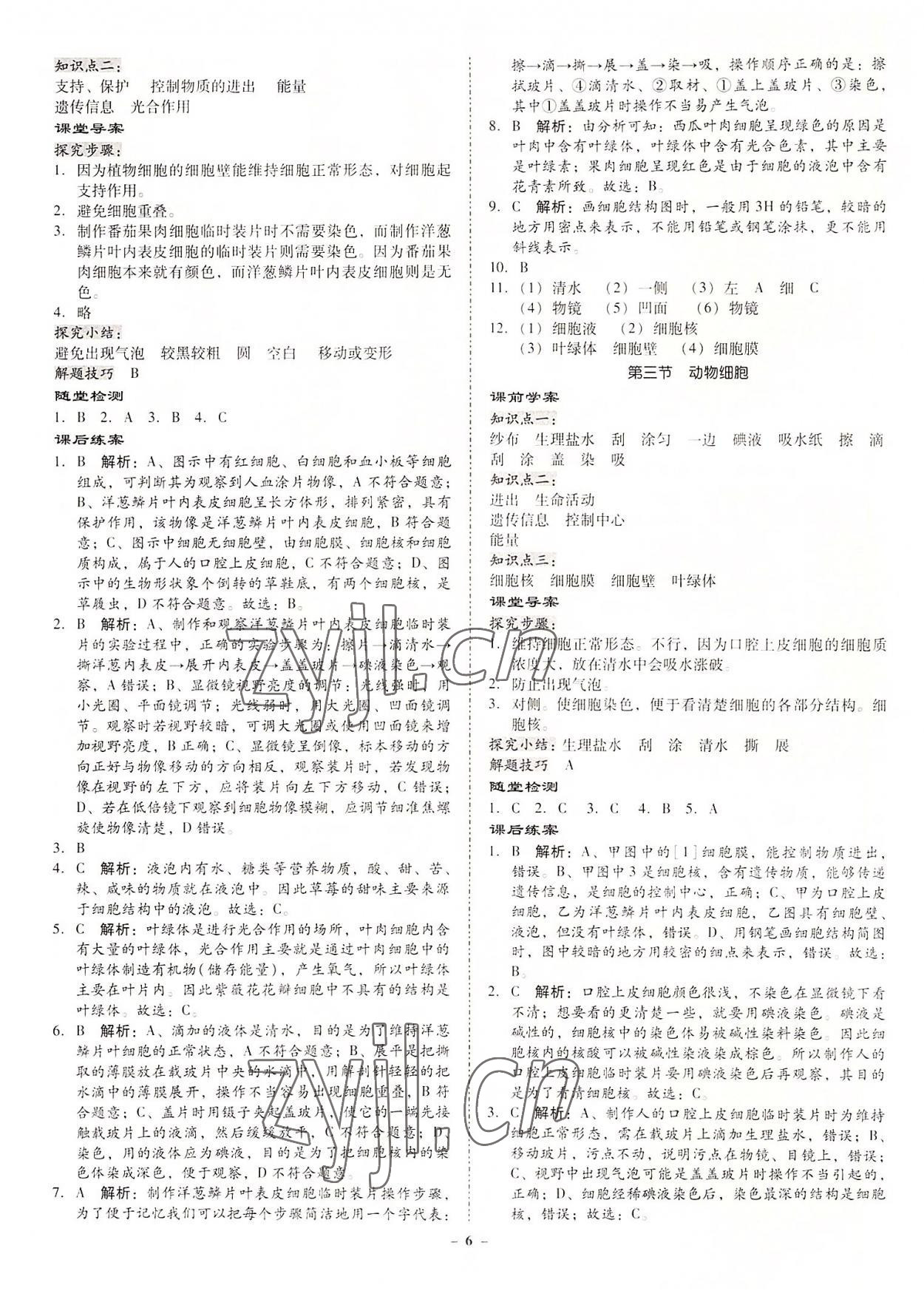 2022年金牌導(dǎo)學(xué)案七年級生物上冊人教版 第6頁