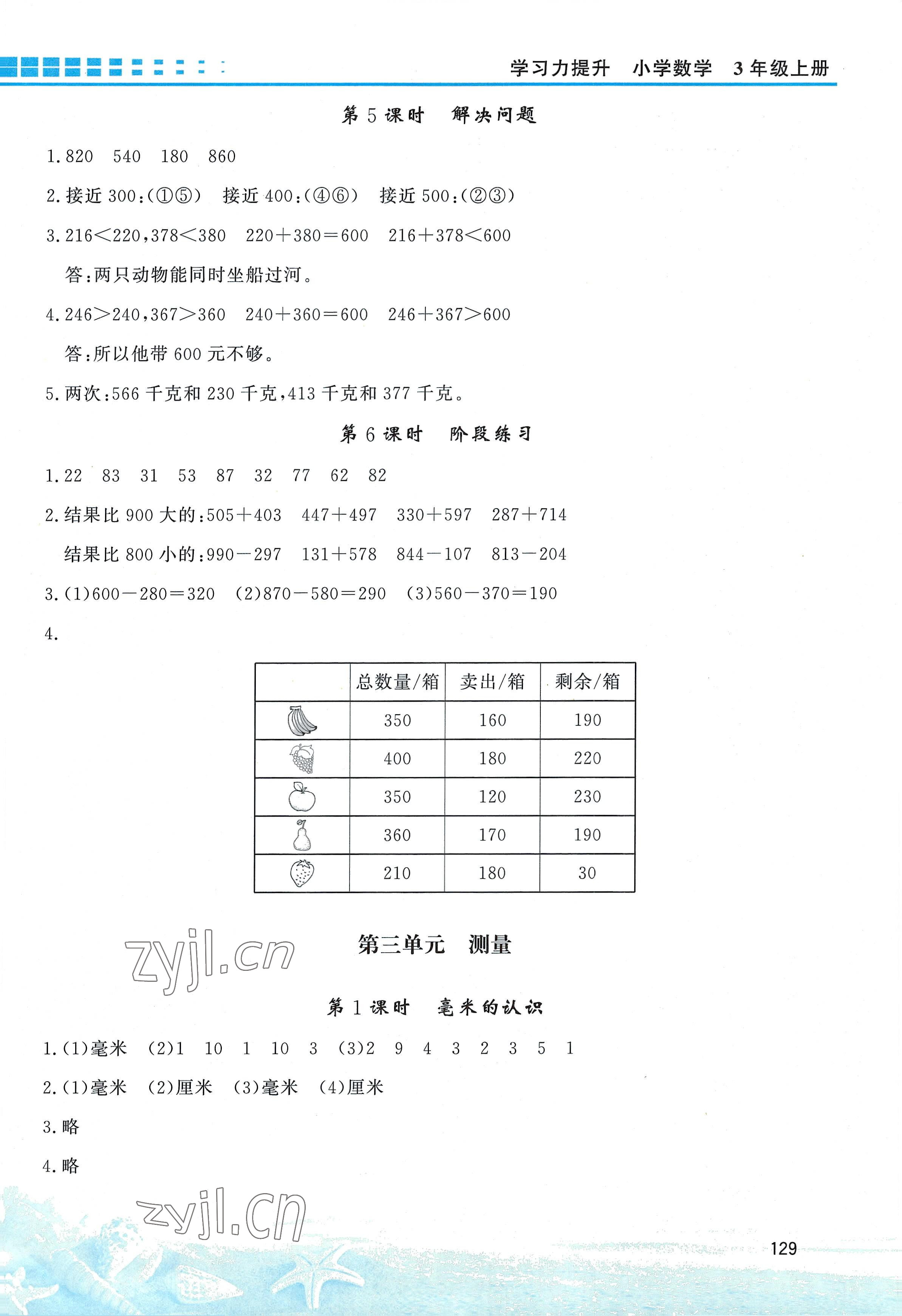 2022年學(xué)習(xí)力提升三年級(jí)數(shù)學(xué)上冊(cè)人教版 第3頁(yè)