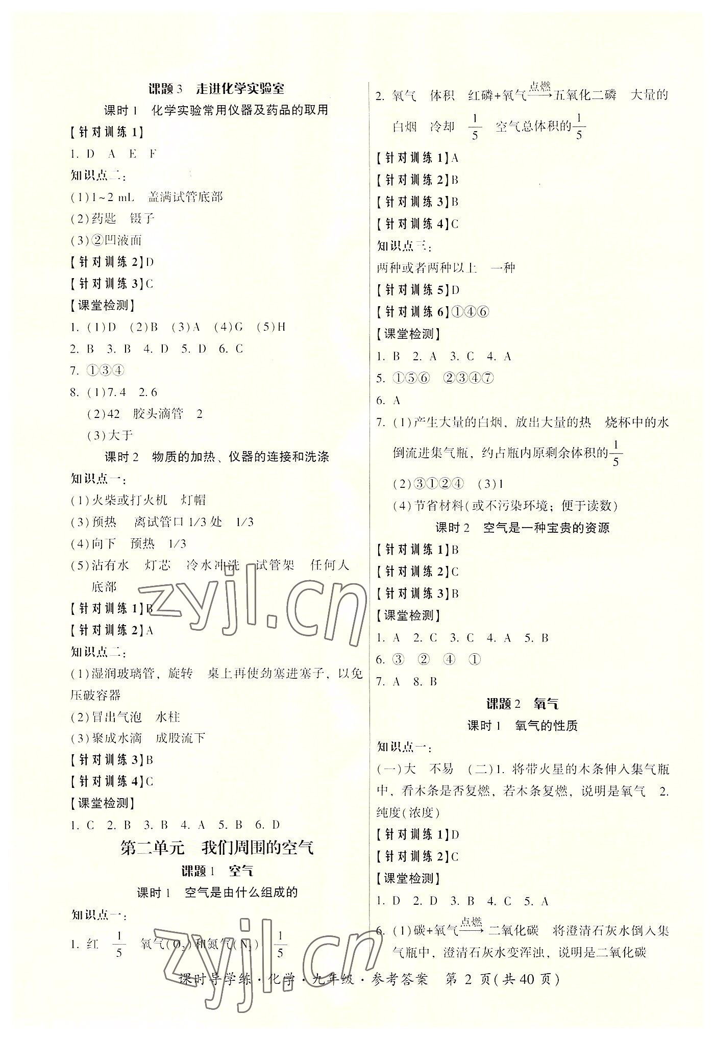 2022年課時(shí)導(dǎo)學(xué)練九年級化學(xué)全一冊人教版 第2頁