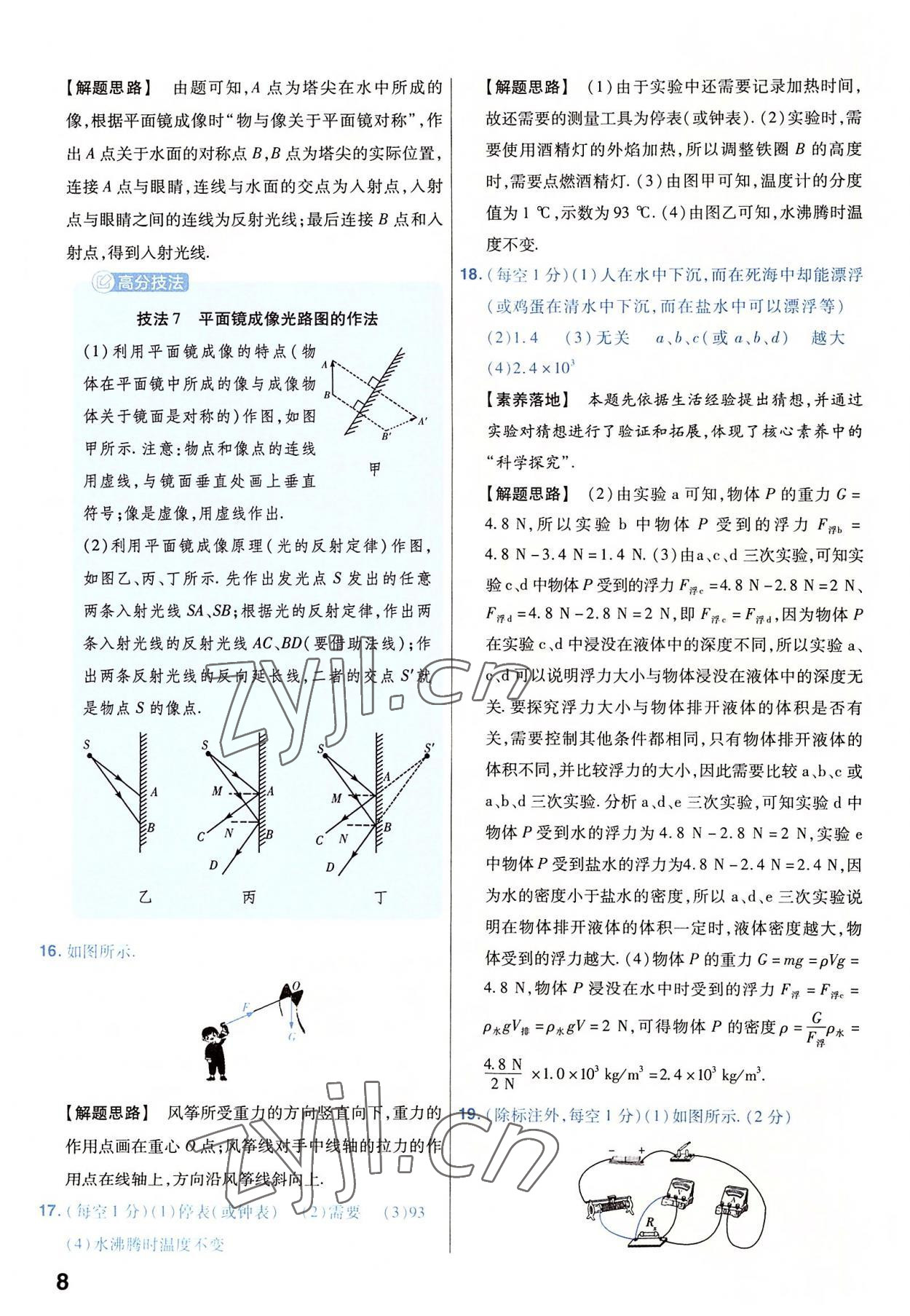 2023年金考卷45套匯編物理河南專版 參考答案第8頁(yè)