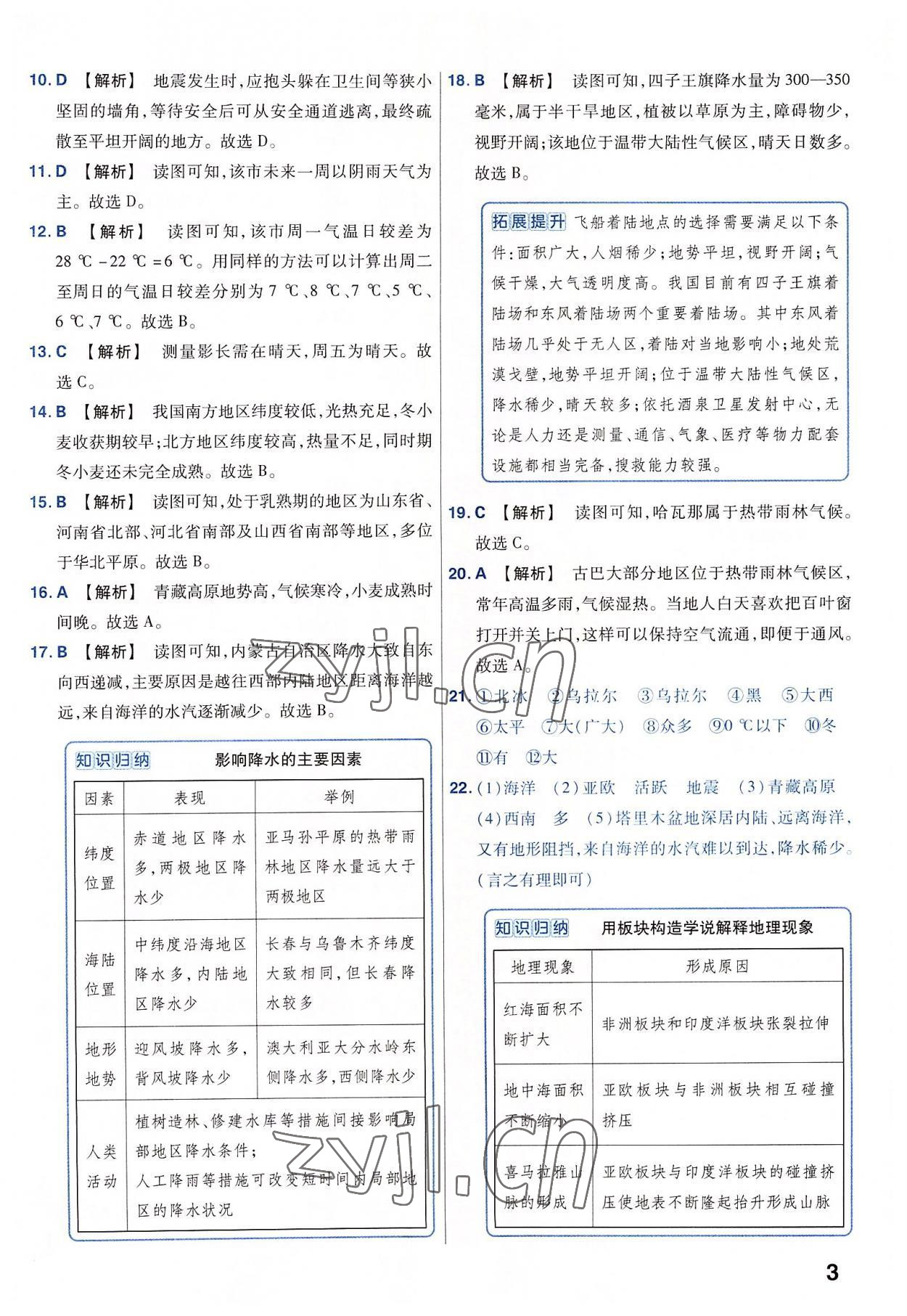 2023年金考卷45套匯編地理河南專版 參考答案第3頁(yè)