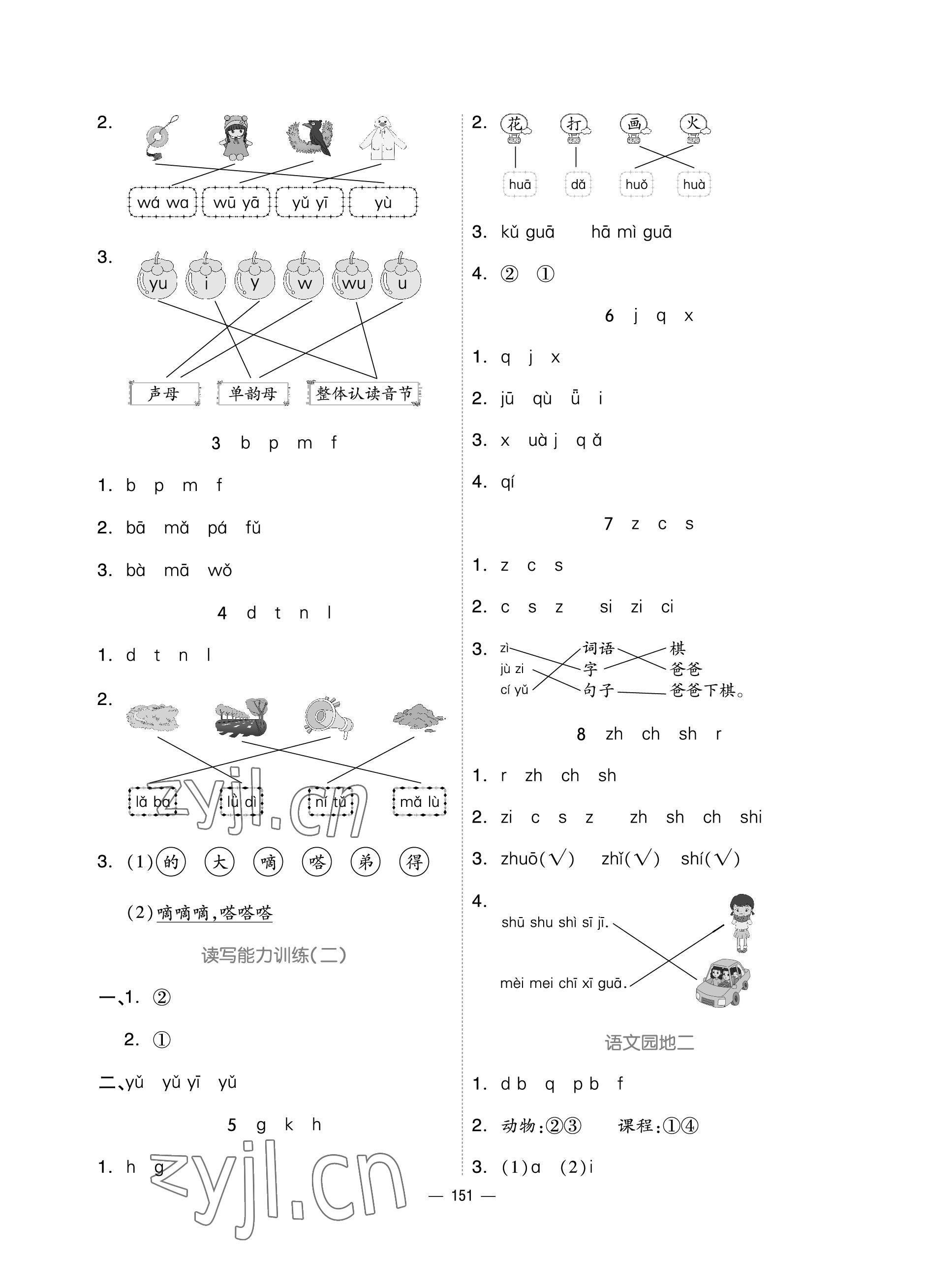 2022年新思維伴你學(xué)一年級(jí)語(yǔ)文上冊(cè)人教版單元達(dá)標(biāo)測(cè)試卷 參考答案第3頁(yè)