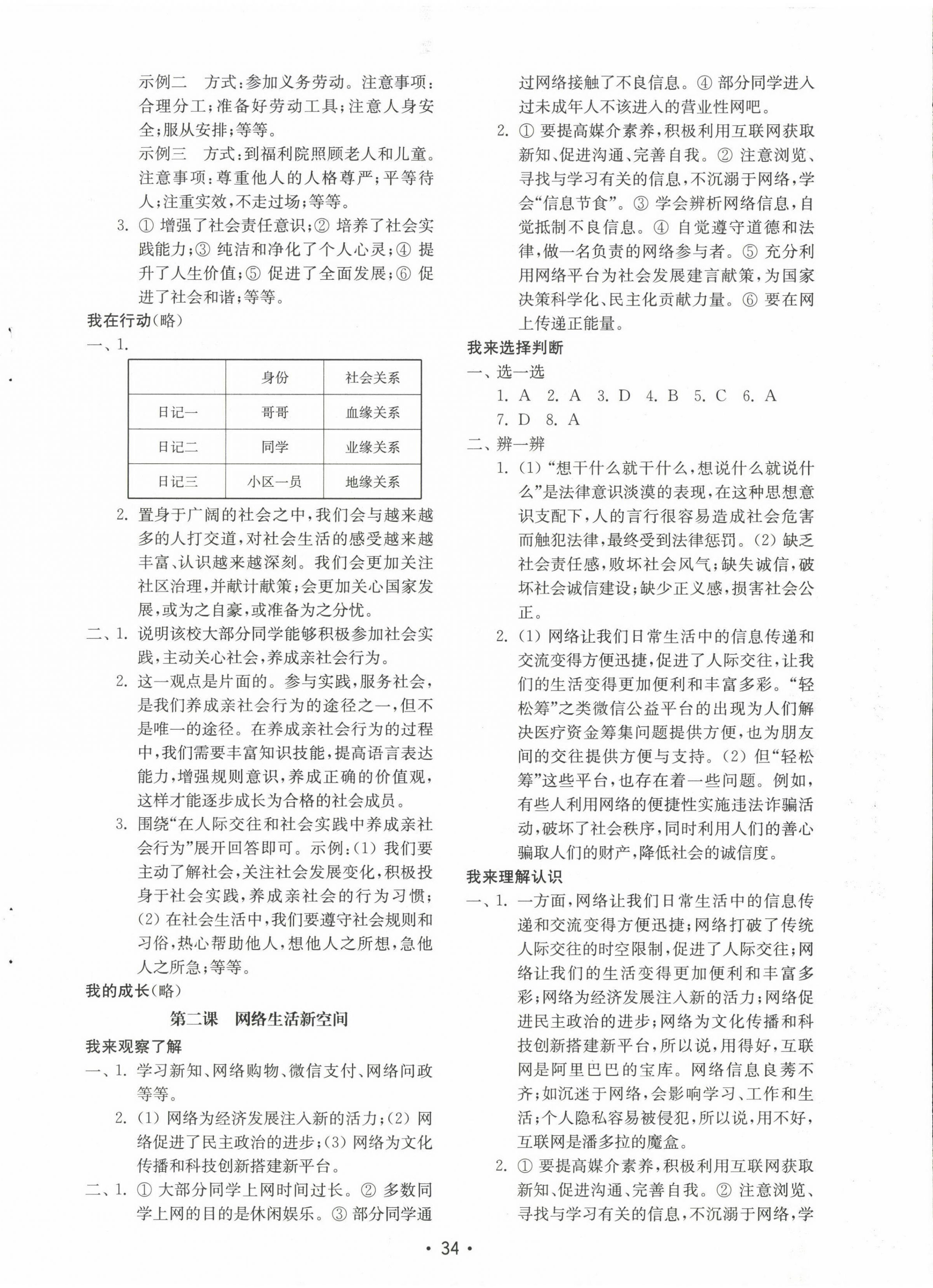 2022年初中基礎(chǔ)訓(xùn)練山東教育出版社八年級(jí)道德與法治上冊(cè)人教版 參考答案第2頁