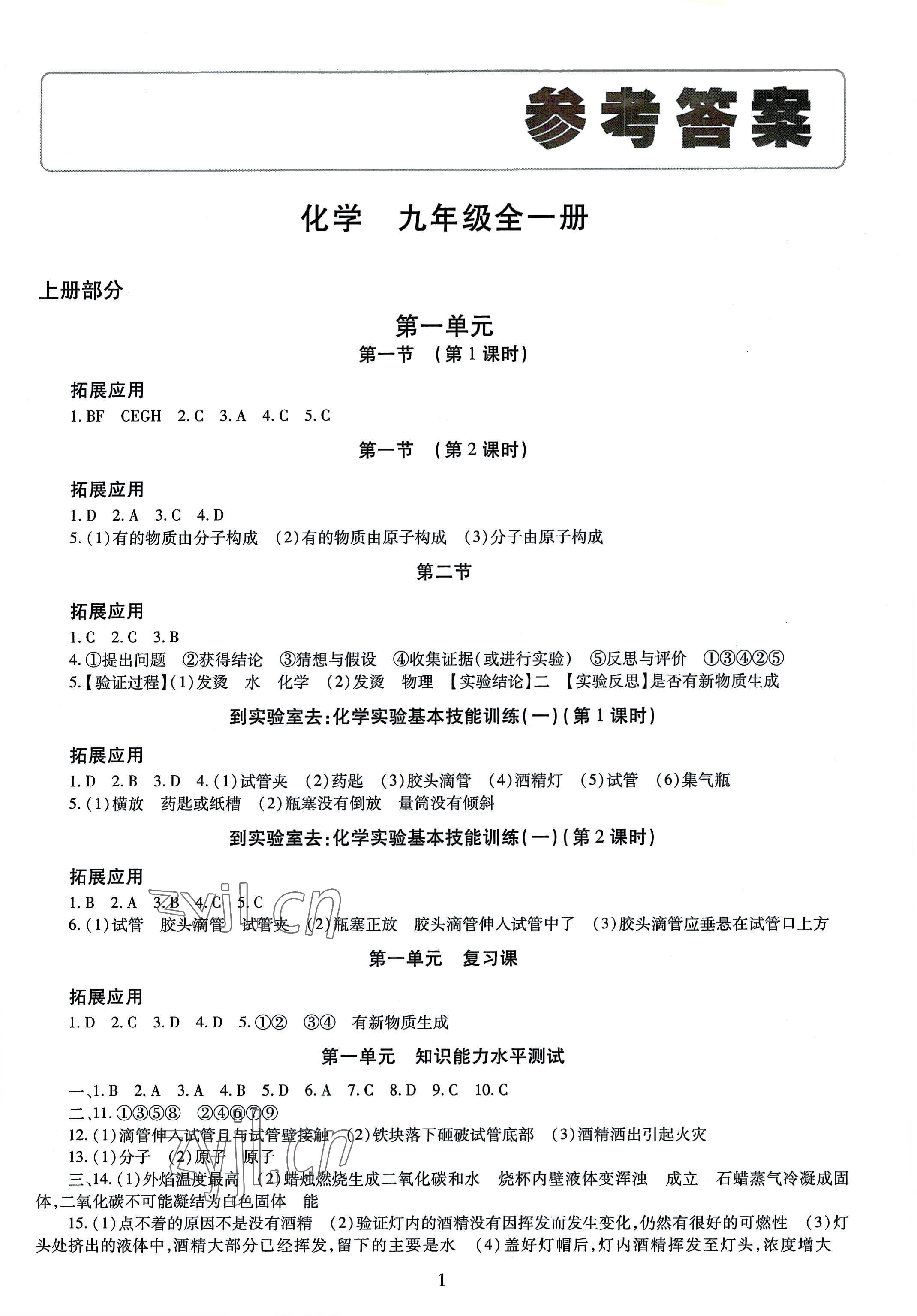 2022年智慧學(xué)習(xí)導(dǎo)學(xué)練九年級化學(xué)全一冊人教版 第1頁