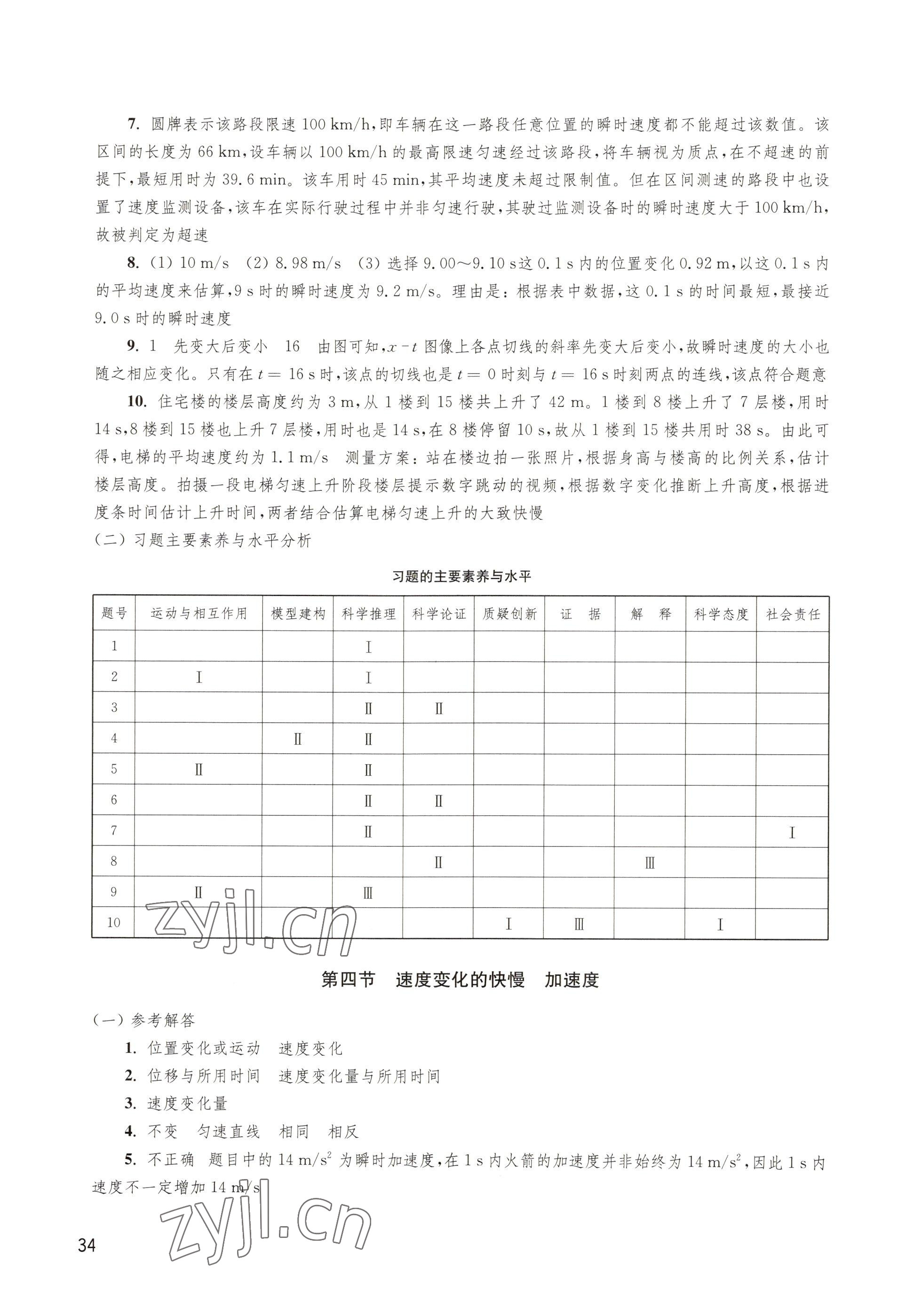 2022年練習(xí)部分高中物理必修第一冊(cè)滬教版 參考答案第4頁(yè)