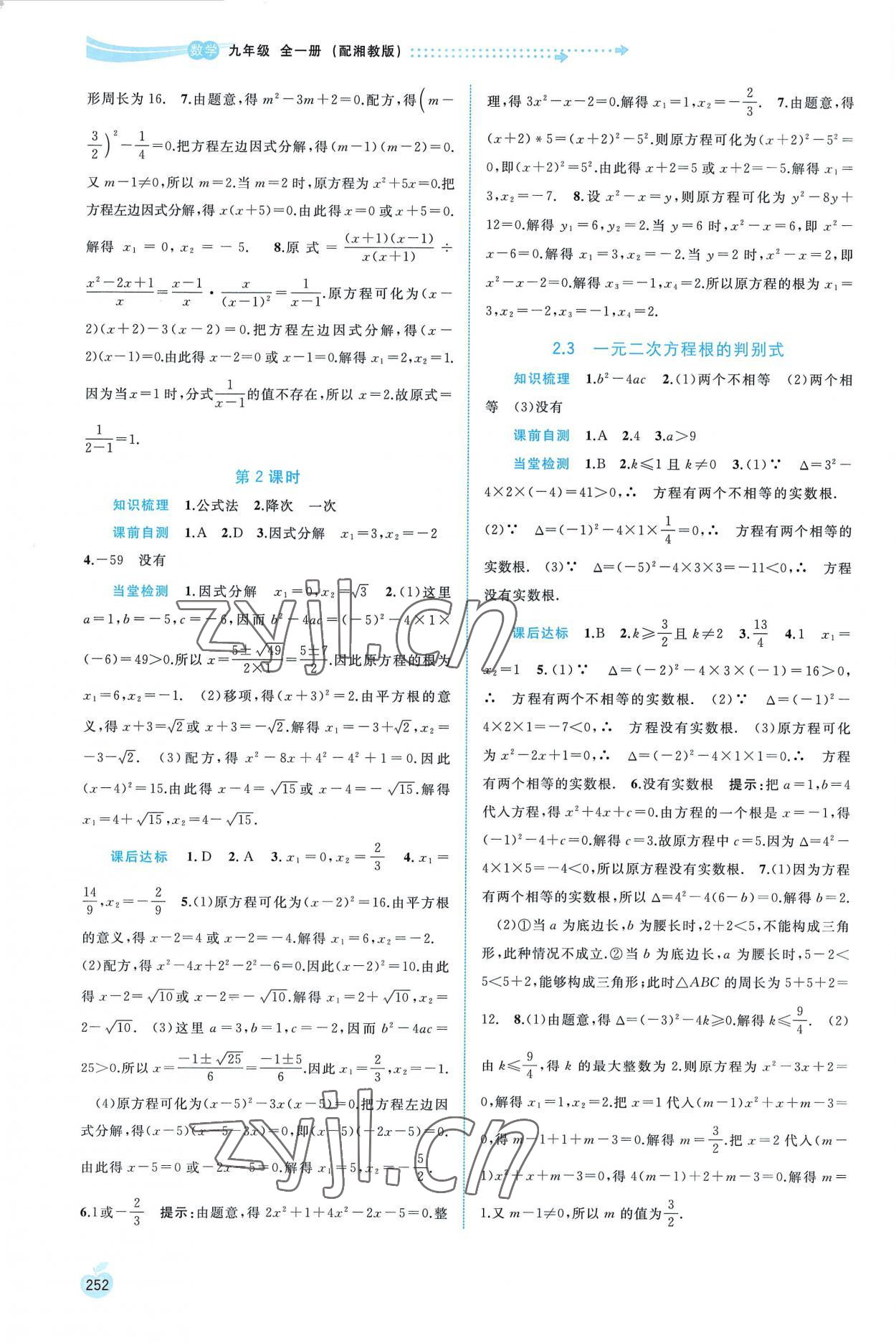 2022年新課程學(xué)習(xí)與測評同步學(xué)習(xí)九年級數(shù)學(xué)全一冊湘教版 第6頁