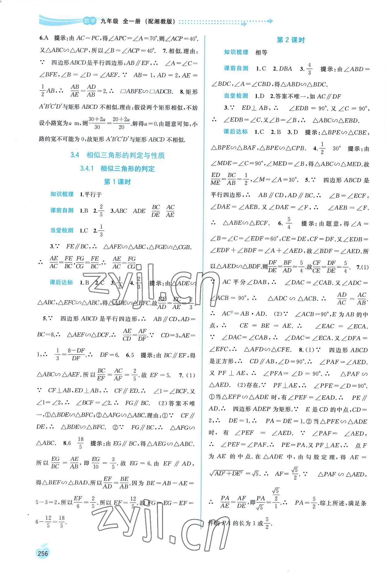 2022年新課程學習與測評同步學習九年級數學全一冊湘教版 第10頁