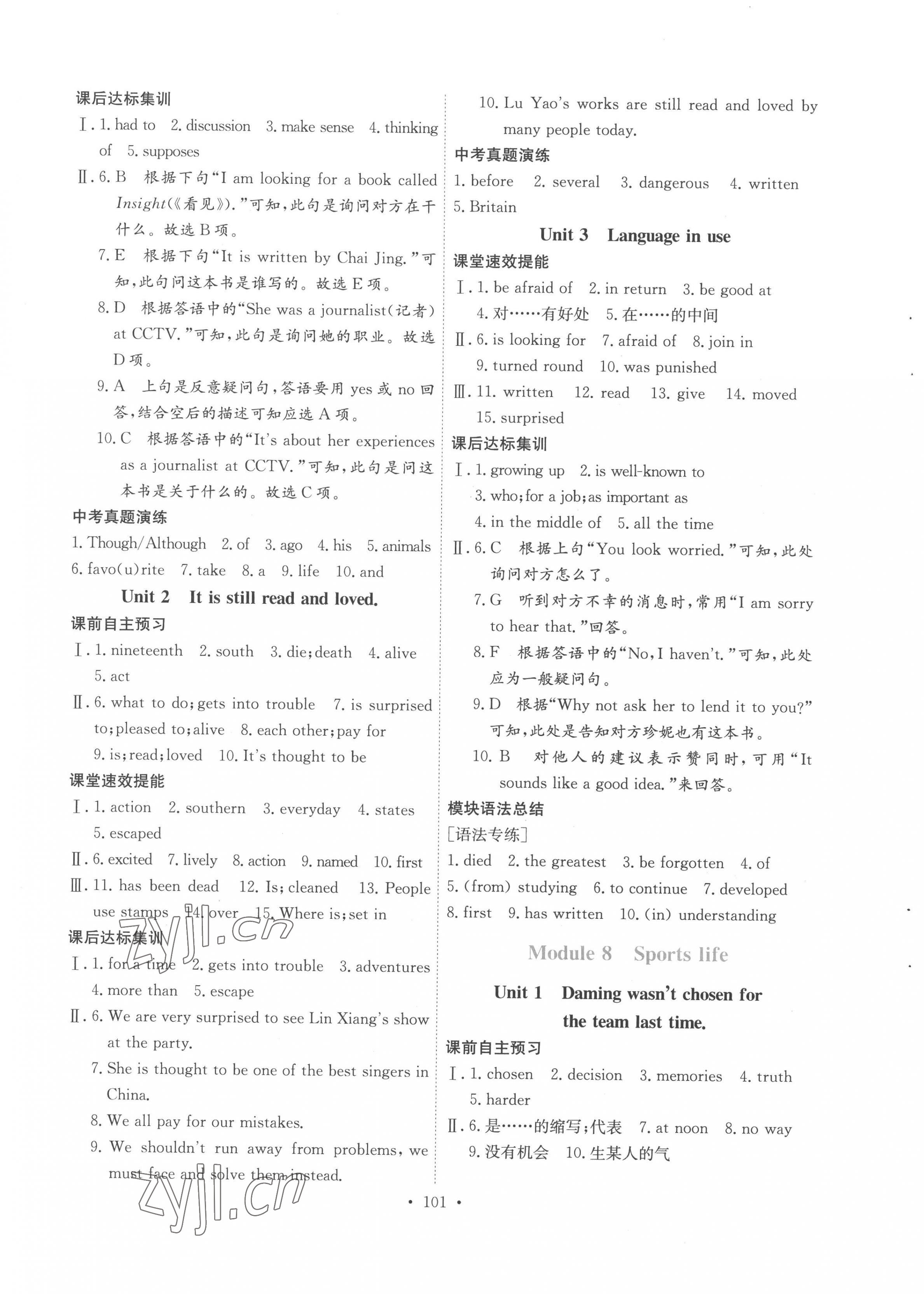 2022年同步練習(xí)延邊教育出版社九年級(jí)英語全一冊(cè)外研版 第9頁