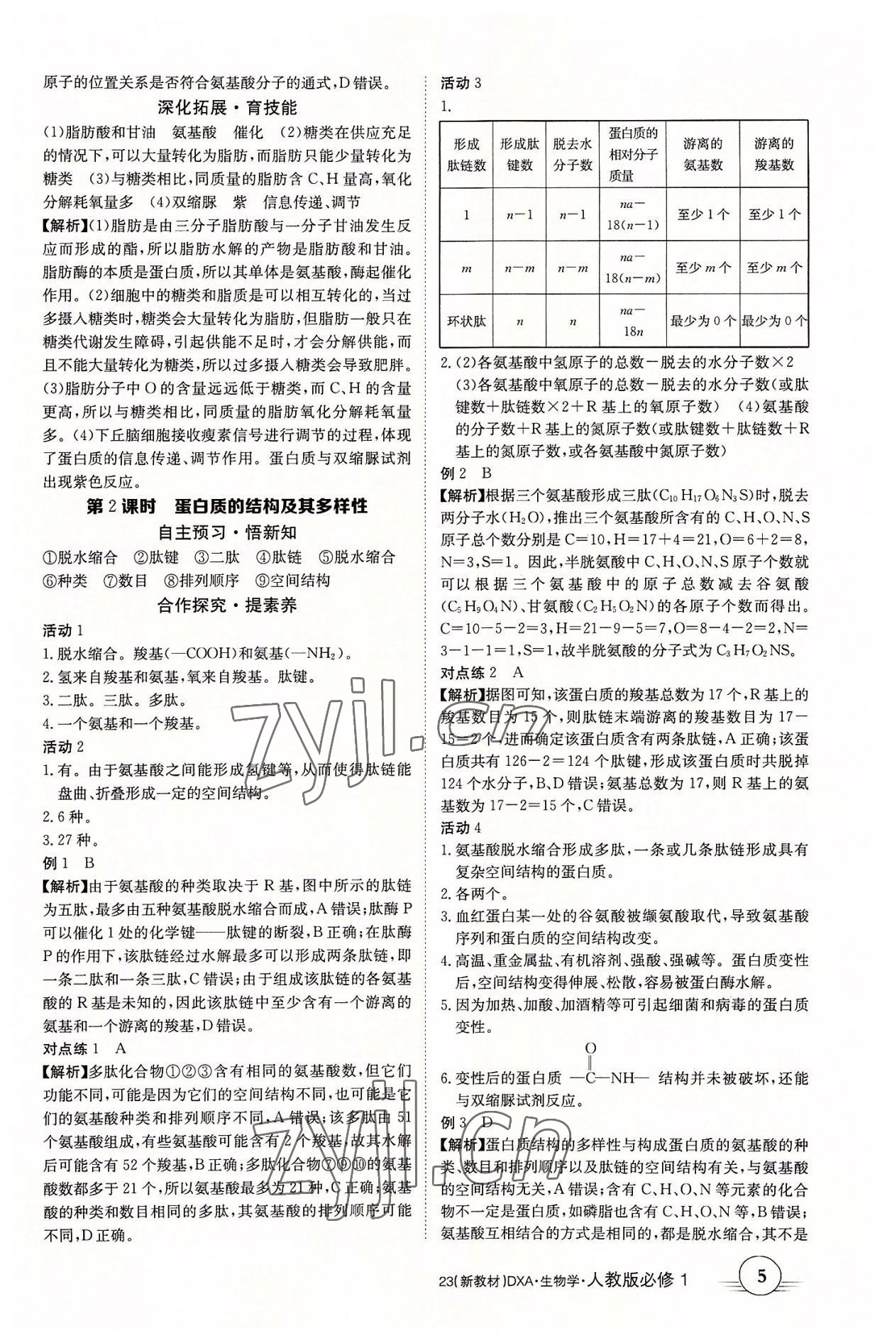 2022年金太陽導(dǎo)學(xué)案生物學(xué)必修1人教版 第5頁