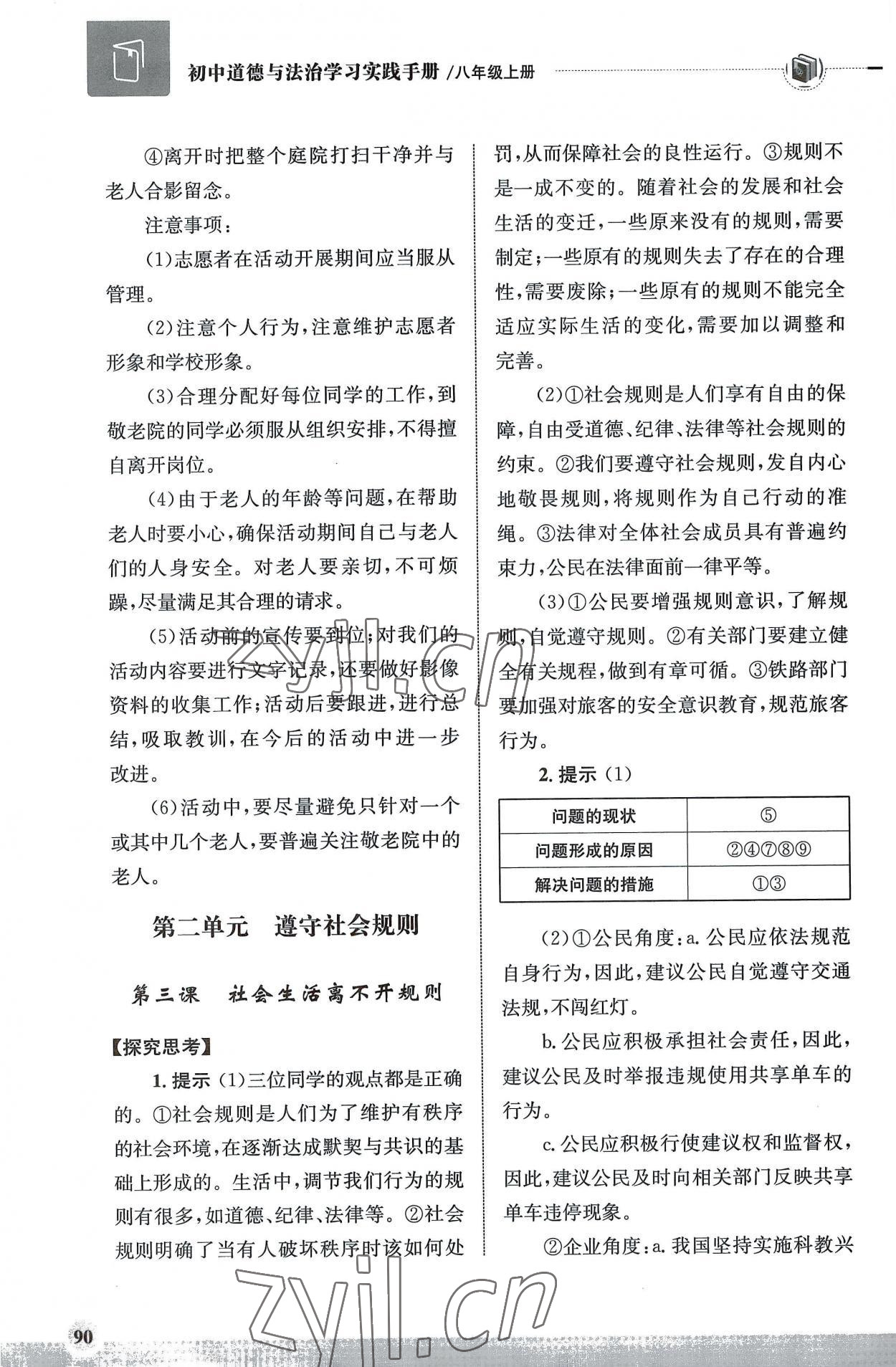 2022年初中道德與法治學(xué)習(xí)實(shí)踐手冊(cè)八年級(jí)上冊(cè)人教版齊魯書社 第6頁