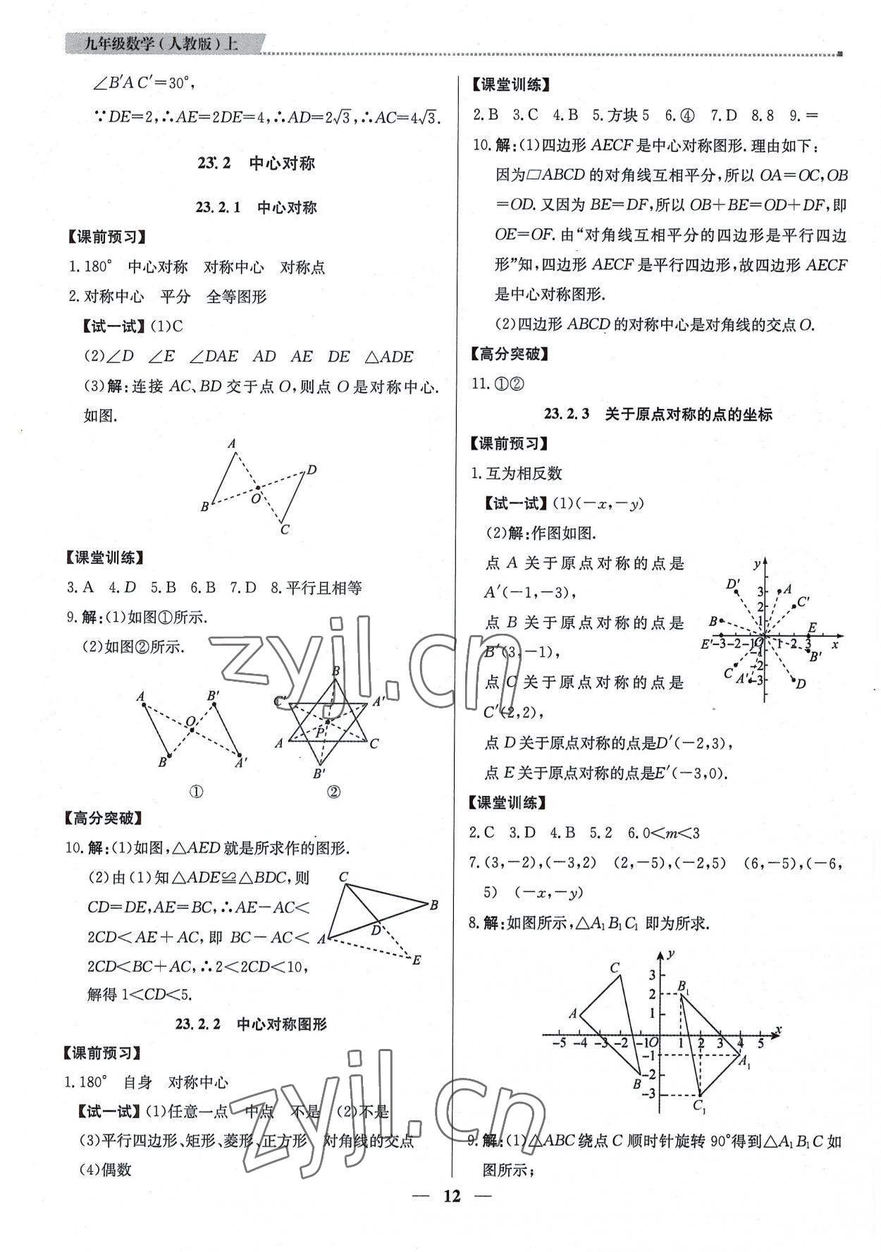 2022年提分教练九年级数学上册人教版东莞专版 第12页