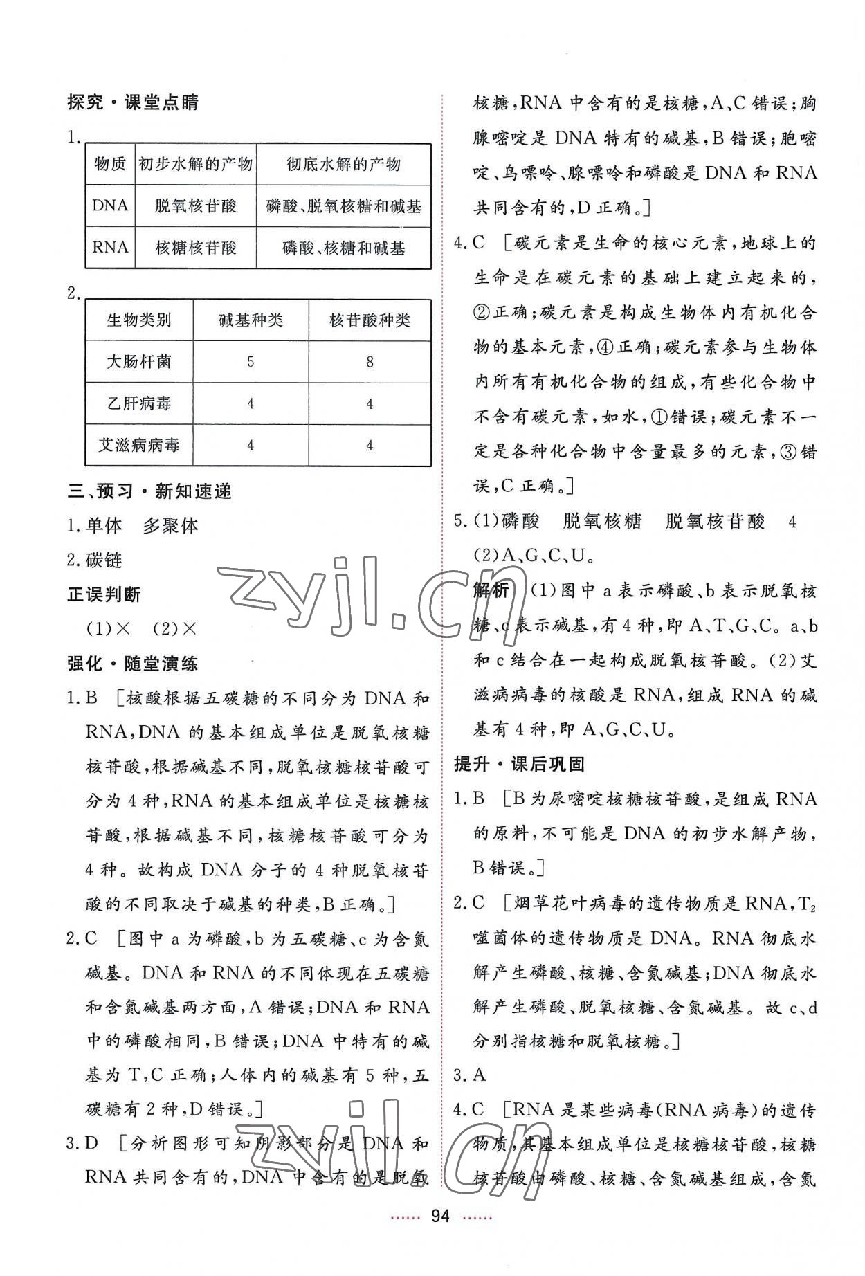 2022年三維隨堂精練高中生物必修1人教版 第14頁