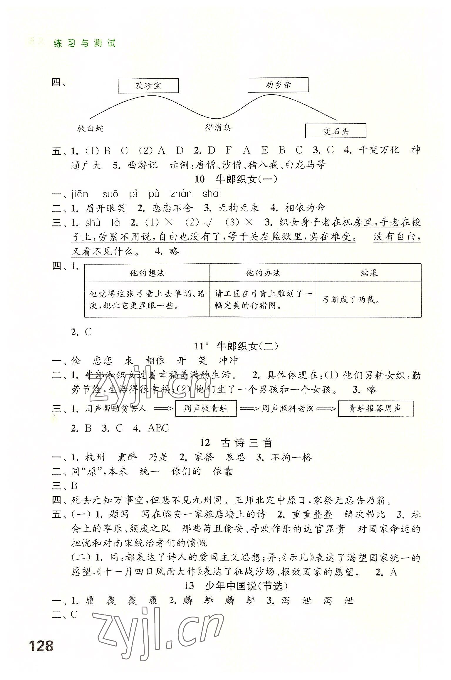 2022年練習(xí)與測(cè)試五年級(jí)語(yǔ)文上冊(cè)人教版陜西專版 第4頁(yè)