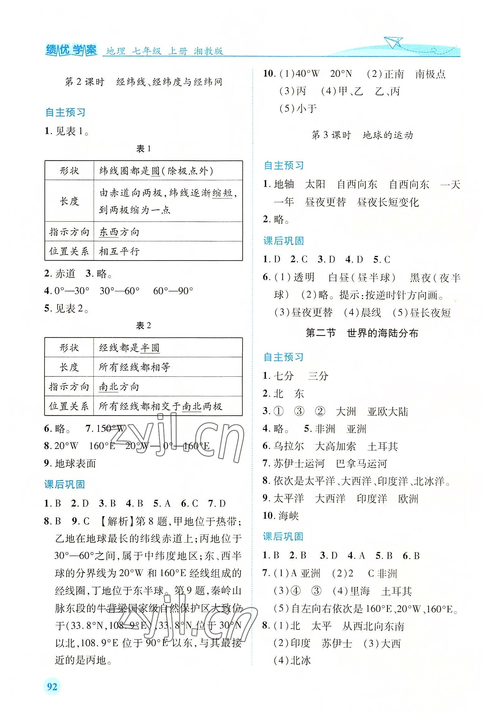 2022年绩优学案七年级地理上册湘教版 第2页